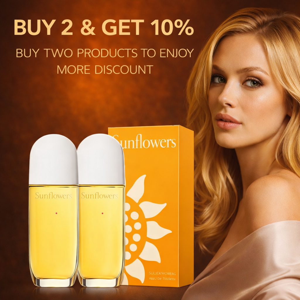 Sunflowers perfume for women buy 2 get 10 percent discount offer banner