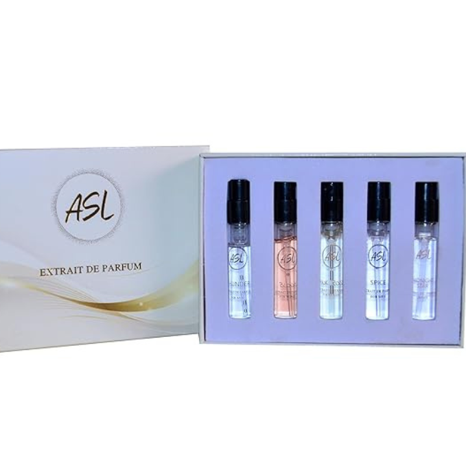 ASL Extrait de Parfum Travel Gift Set – 5 Piece Mini Perfume Collection for Men, Long Lasting & Portable Fragrances, Ideal for Travel & Gifting