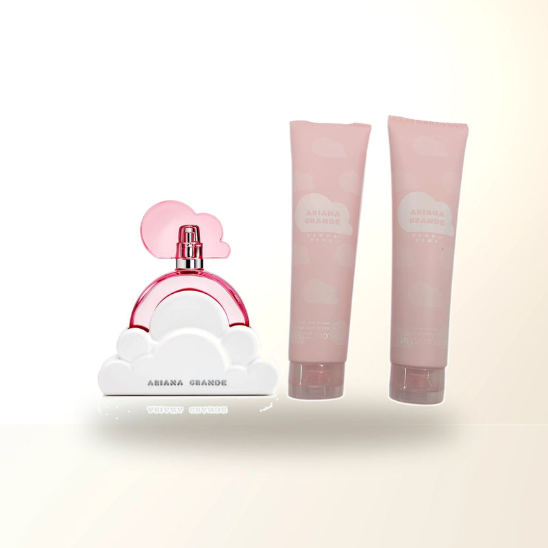 Ariana Grande Cloud Pink 3 Pcs Set For Women: 3.4 Eau De Parfum Spray + 3.4 Shower Gel + 3.4 Body Souffle main product image