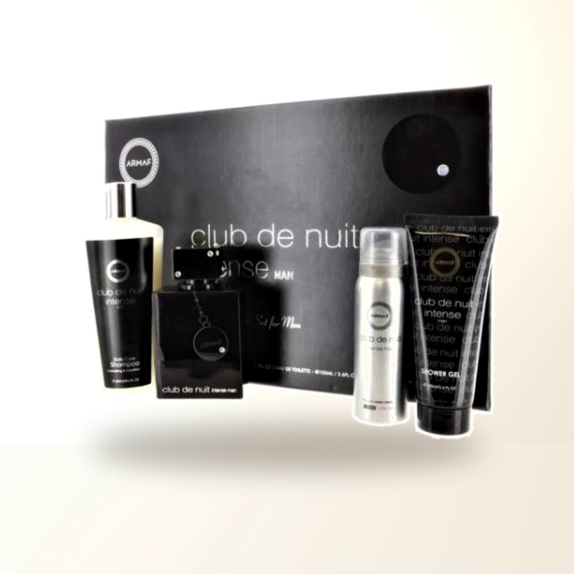 Armaf Club De Nuit Intense 4 Pcs Set For Men: 3.6 Eau De Toilette Spray + 3.4 Shower Gel + 1.7 Perfume Body Spray + 8.4 Shampoo main product image