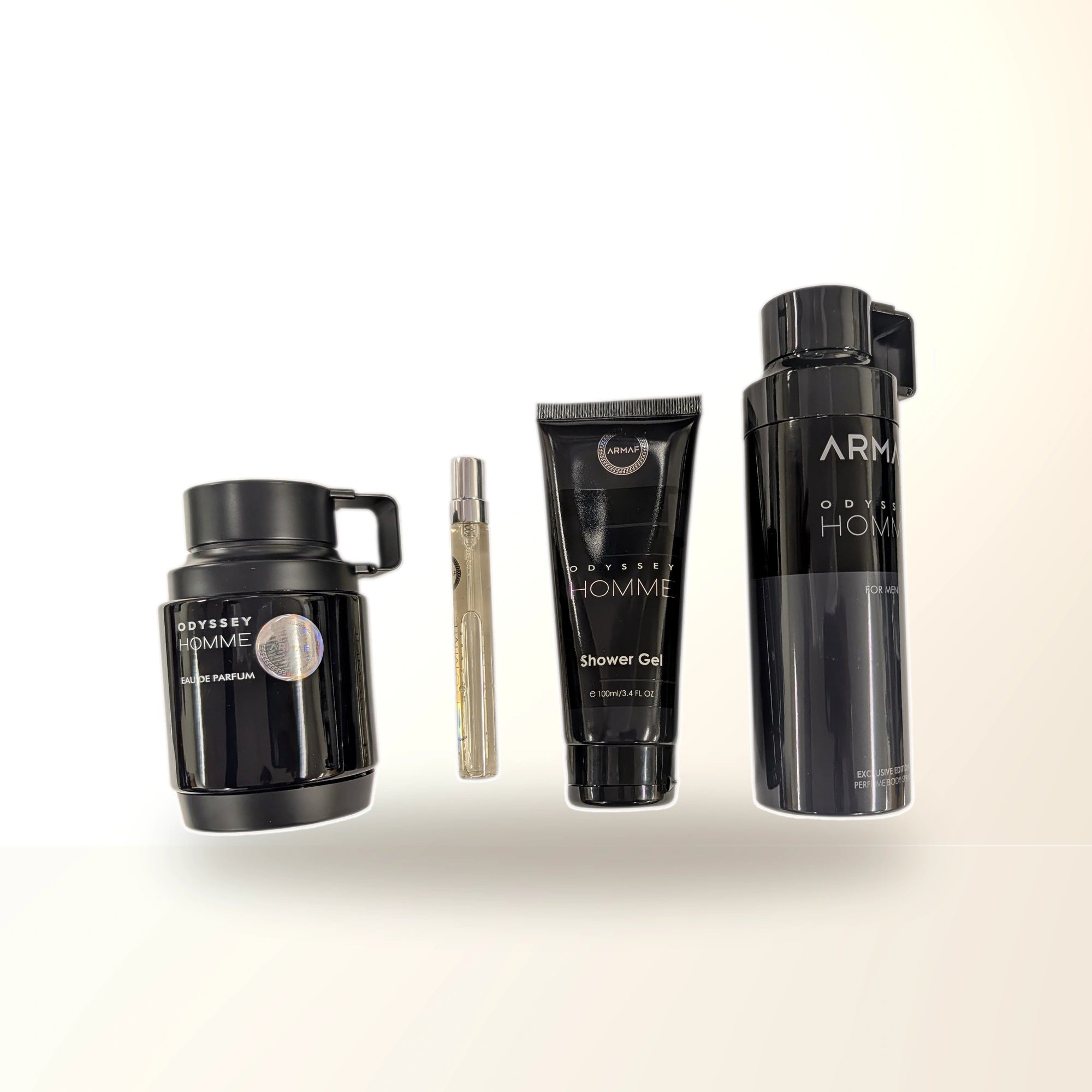 Armaf Odyssey Homme 4 Pcs Set: 3.4 Eau De Parfum Spray + 0.34 Eau De Parfum Spray + 3.4 Shower Gel + 6.8 Body Spray main product image