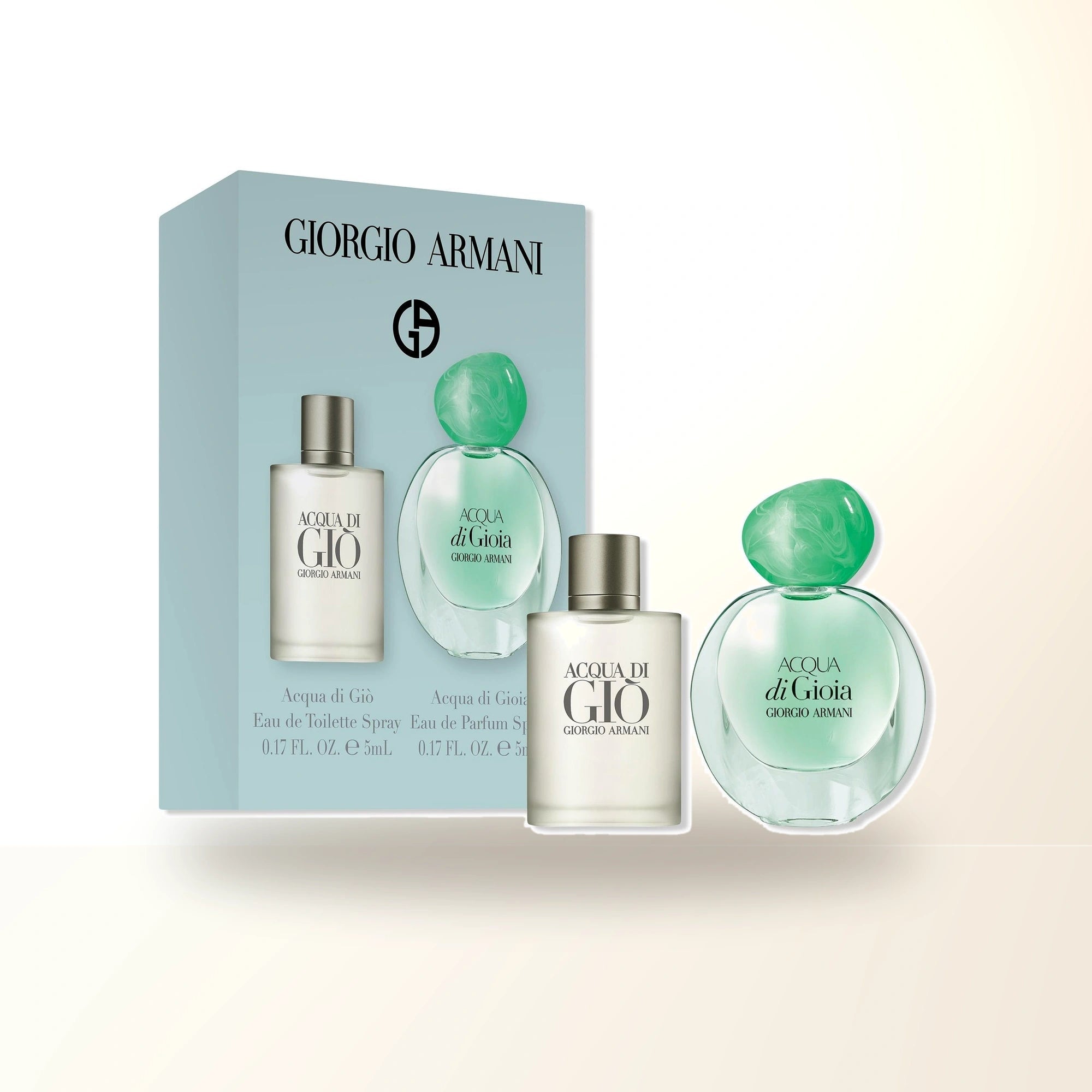 Armani 2 Pcs Set: Acqua Di Gio Men 5 Ml Eau De Toilette Mini + Acqua Di Gioia 5 Ml Eau De Parfum Mini main product image