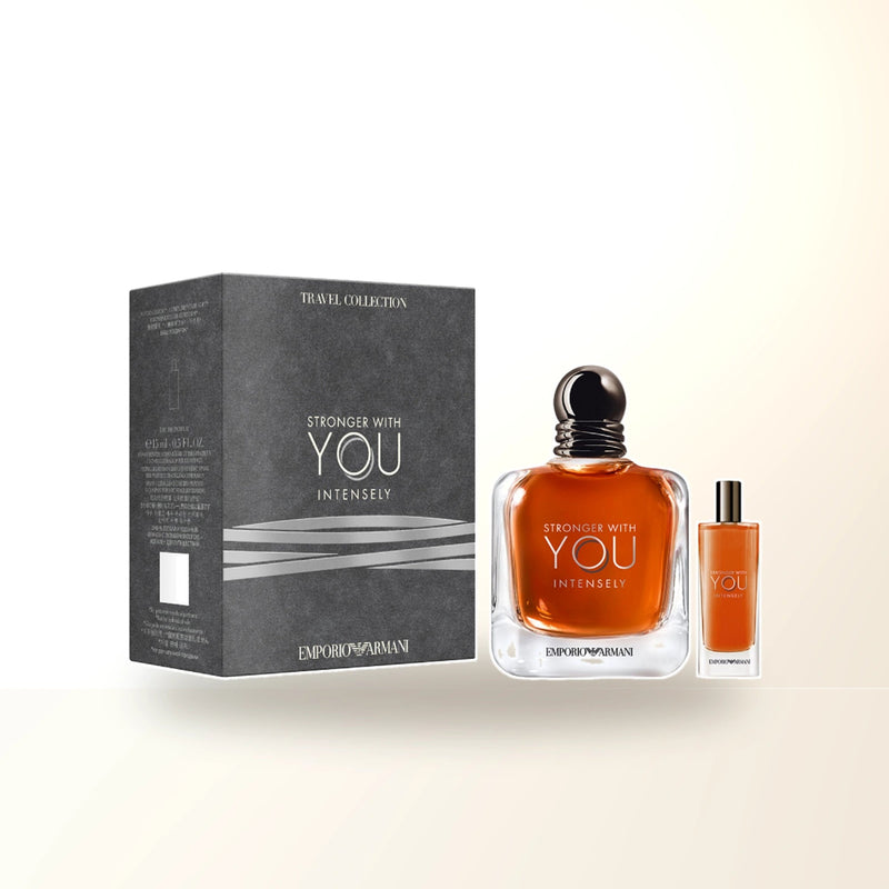 Armani Stronger With You Intensely 2 Pcs Set For Men: 3.4 Eau De Parfum Spray + 0.5 Eau De Parfum Spray main product image