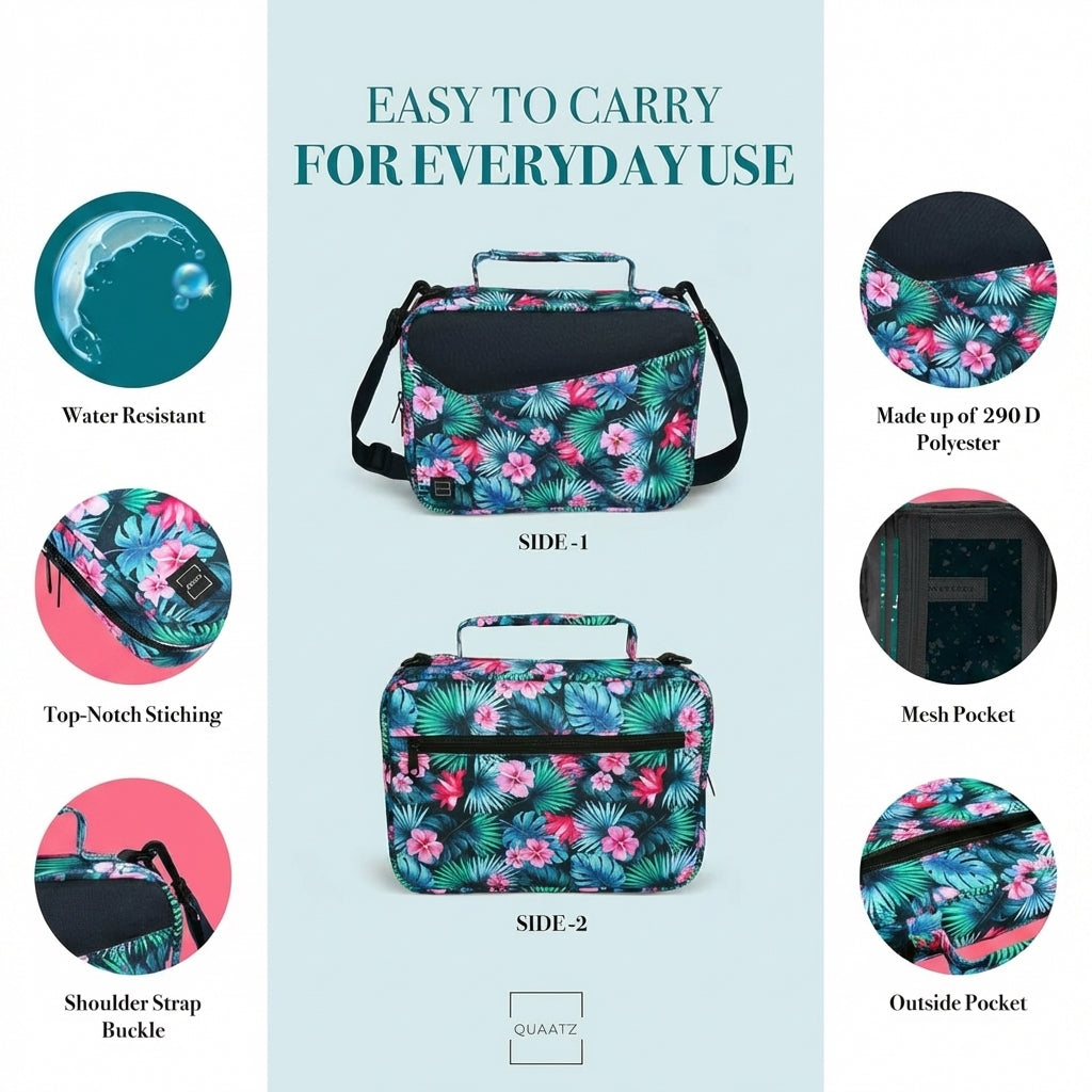 Floral bible bag for women with zipper designed for easy to carry everyday use, featuring lightweight design and comfortable handle for daily church and study use