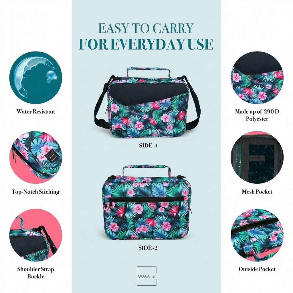 Floral bible bag for women with zipper designed for easy to carry everyday use, featuring lightweight design and comfortable handle for daily church and study use