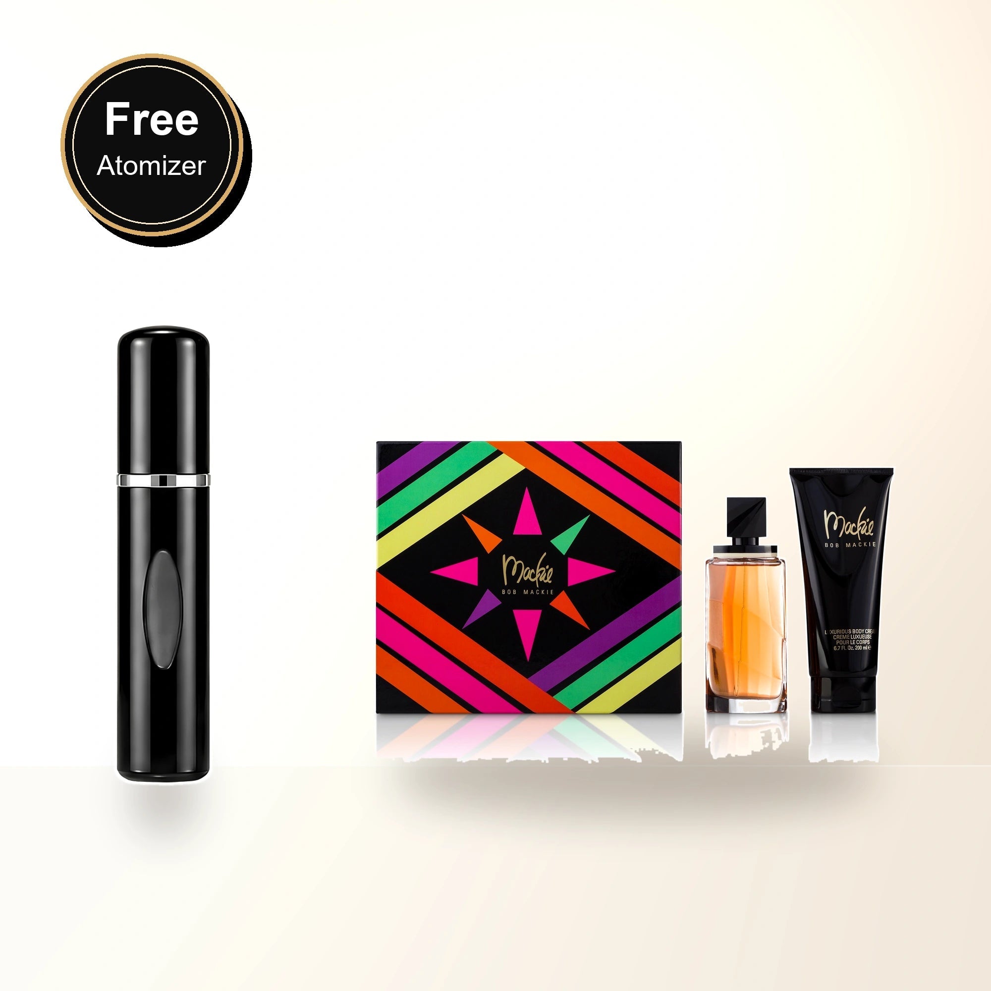 Bob Mackie 2 Pcs Set For Women: 3.4 Eau De Toilette Spray + 6.7 Body Cream with free atomizer bonus image