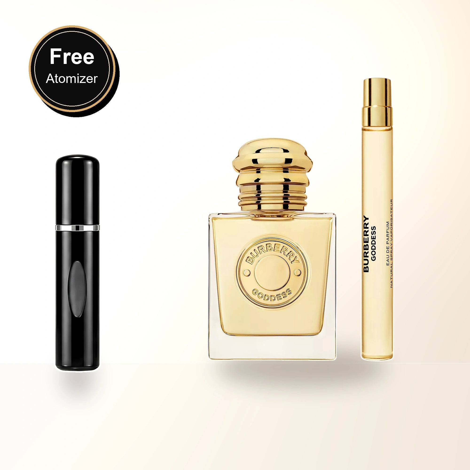 Burberry Goddess 2 Pcs Set For Women: 3.3 Eau De Parfum Spray + 0.33 Eau De Parfum Spray with free atomizer bonus image
