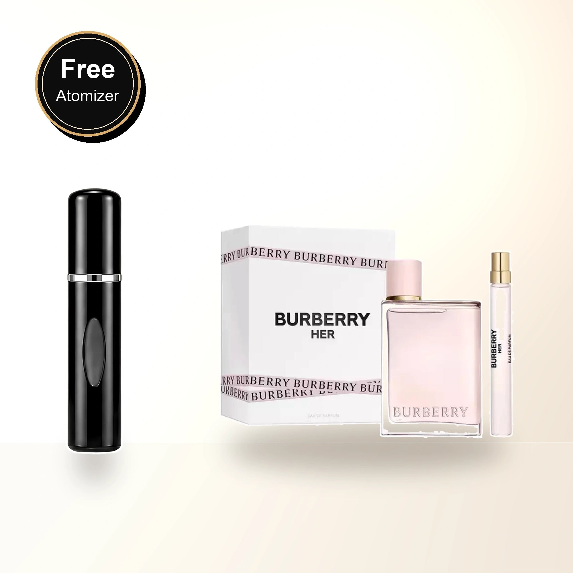 Burberry Her 2 Pcs Set: 3.3 Eau De Parfum Spray + 0.33 Eau De Parfum Spray. with free atomizer bonus image