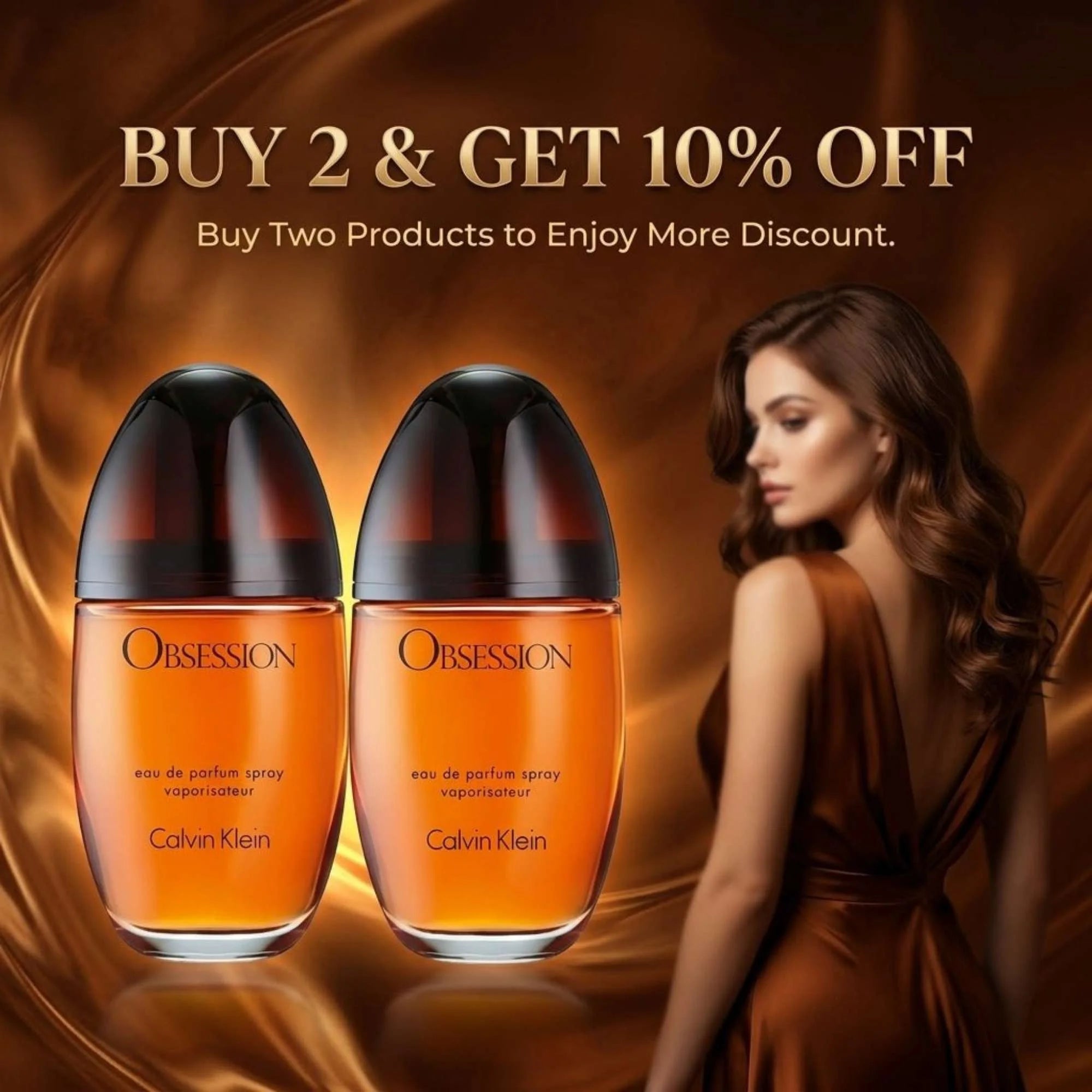 Buy 2 Calvin Klein Obsession EDP Spray For Women 3.4 oz (100 ml) and get 10 percent off