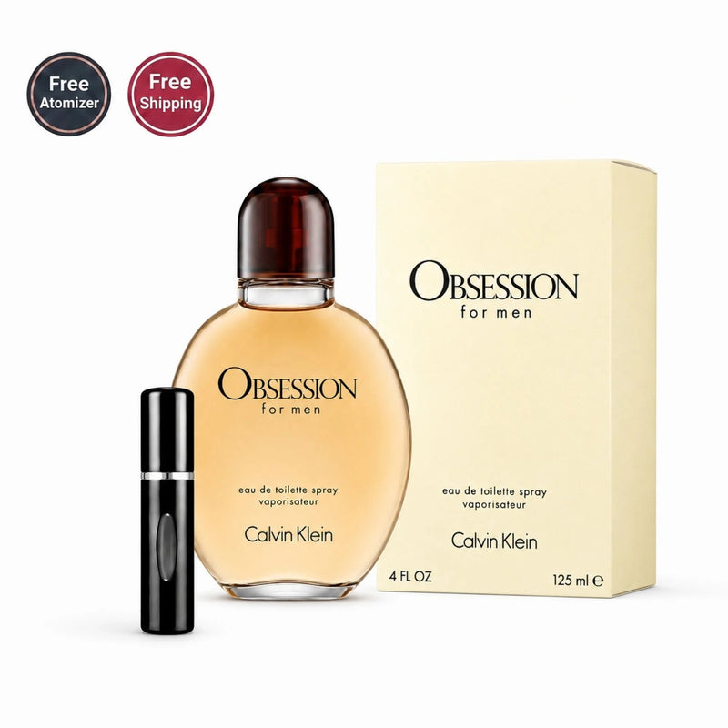 Calvin Klein Obsession EDT Spray For Men 4.2 oz | 6.7 oz with Free Refillable Perfume Atomizer and Free Shipping
