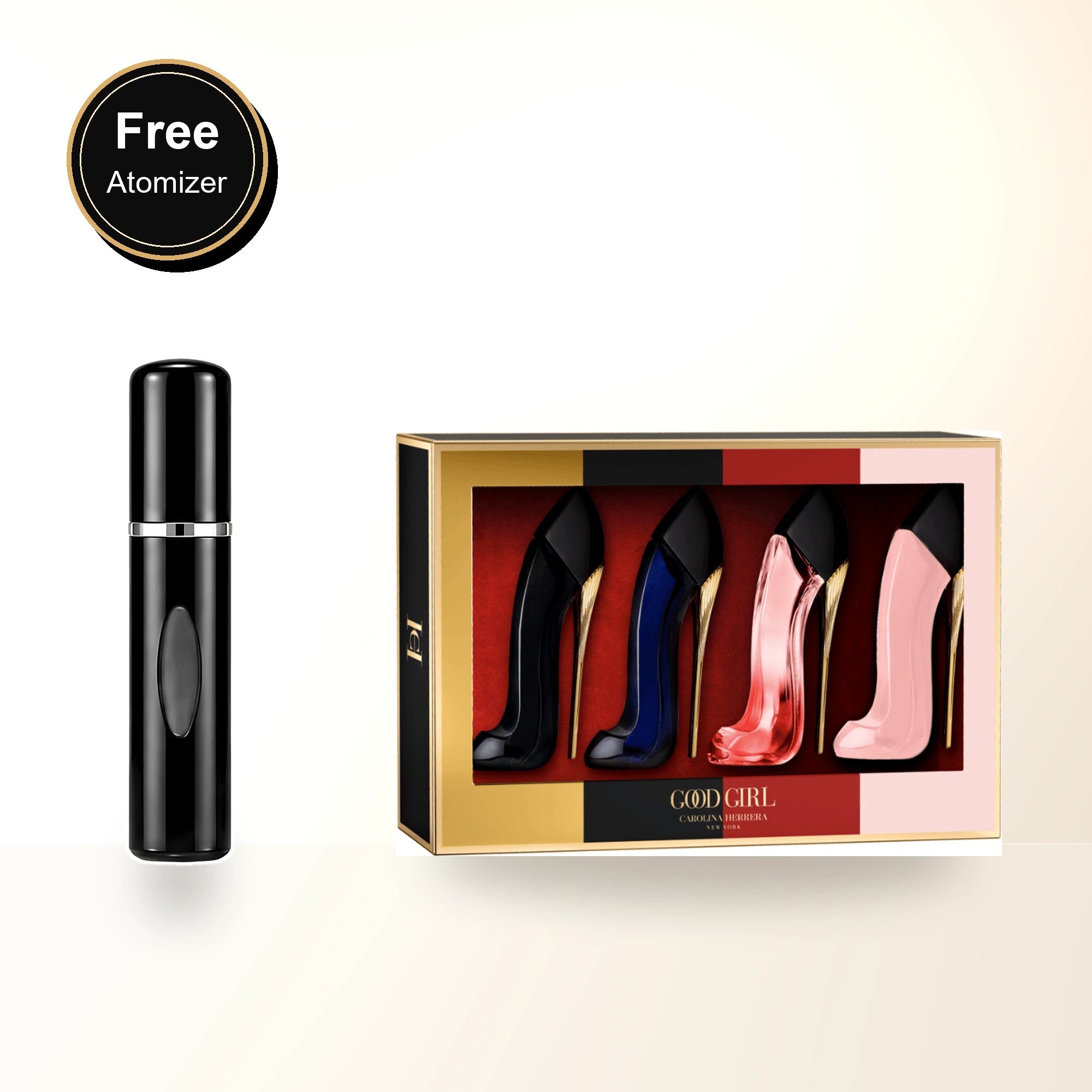 Carolina Herrera 4 * 7 Ml Eau De Parfum Mini Set: Good Girl Blush + Very Good Girl + Good Girl + Very Good Girl Elixir with free atomizer bonus image
