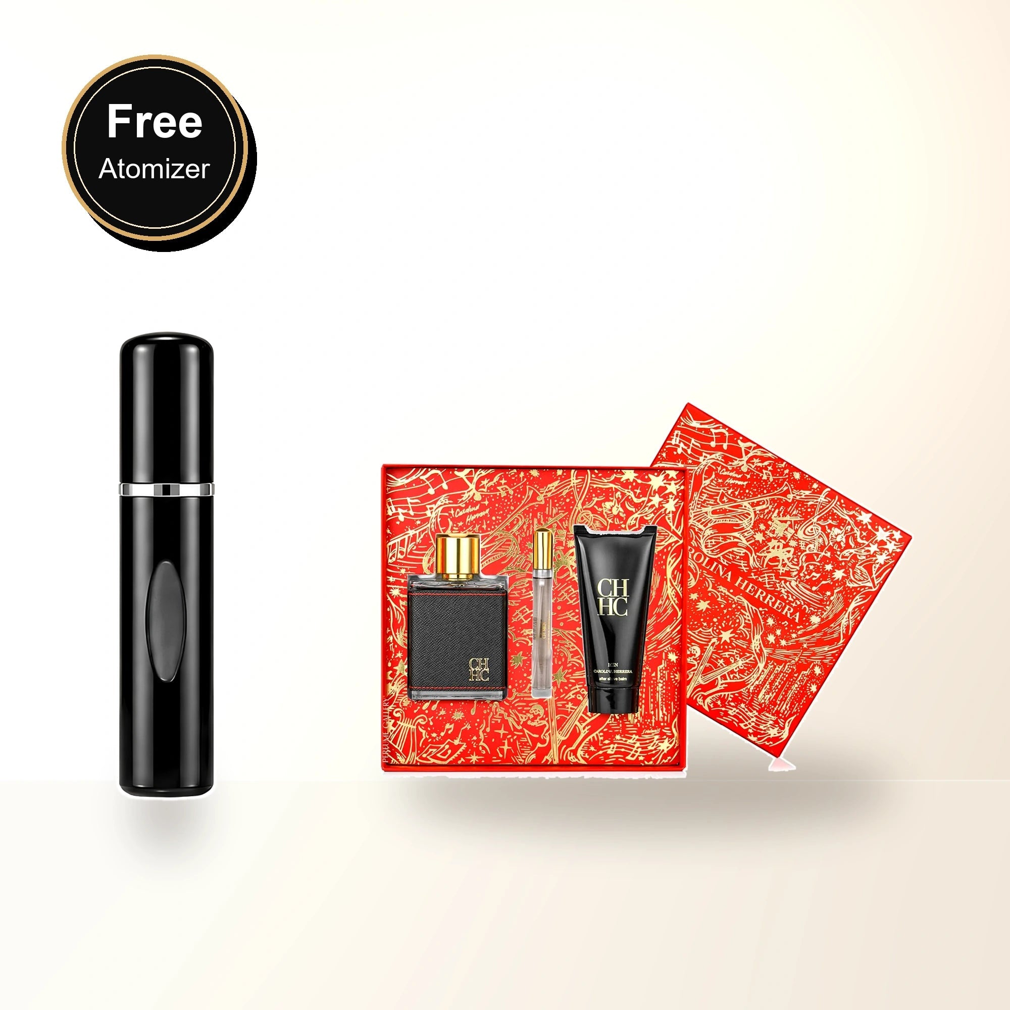 Carolina Herrera Ch 3 Pcs Set For Men: 3.4 Eau De Toilette Spray + 0.33 Eau De Toilette Spray + 3.4 After Shave Balm with free atomizer bonus image