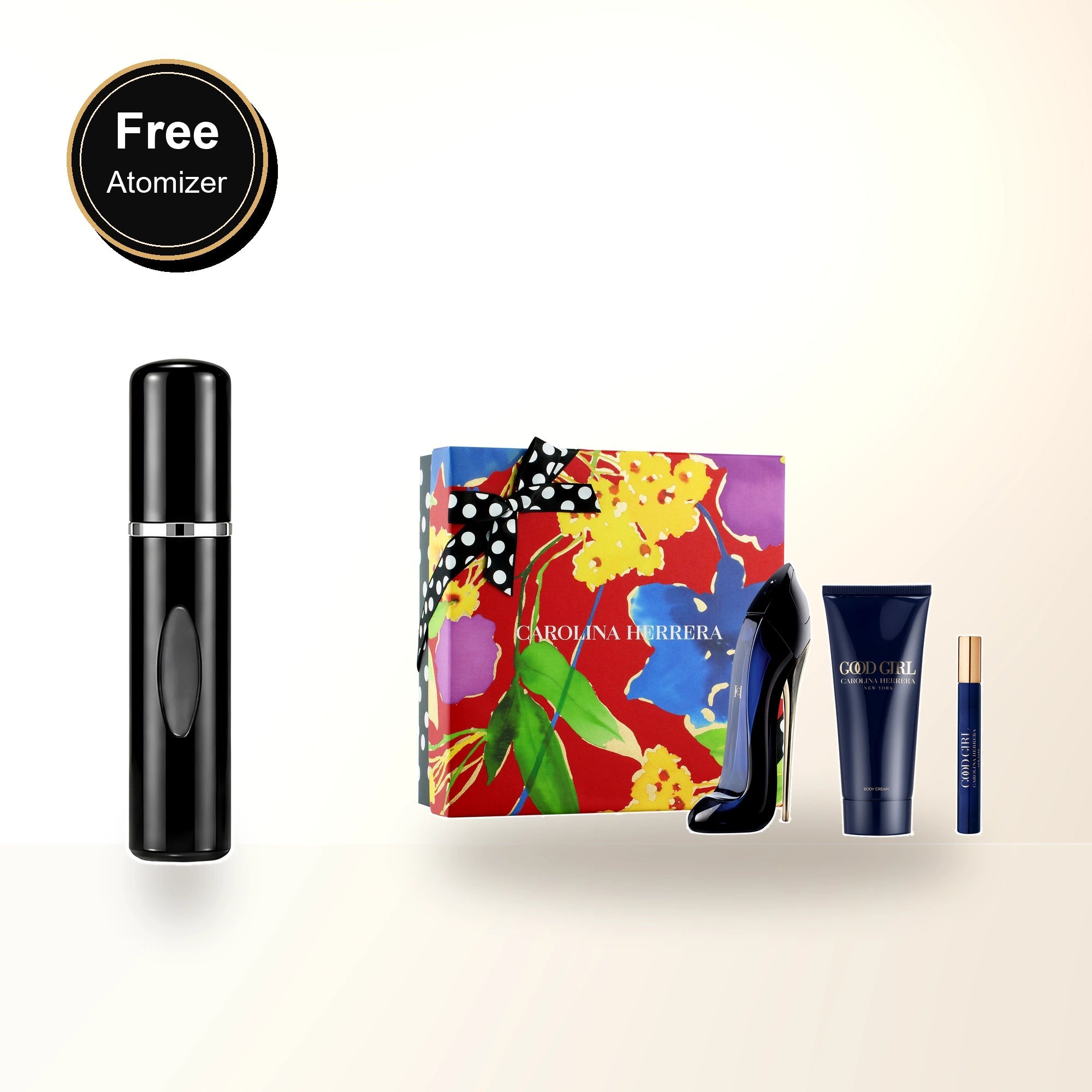 Carolina Herrera Good Girl 3 Pcs Set: 2.7 Eau De Parfum Spray + 0.34 Eau De Parfum Spray + 3.4 Body Lotion. with free atomizer bonus image