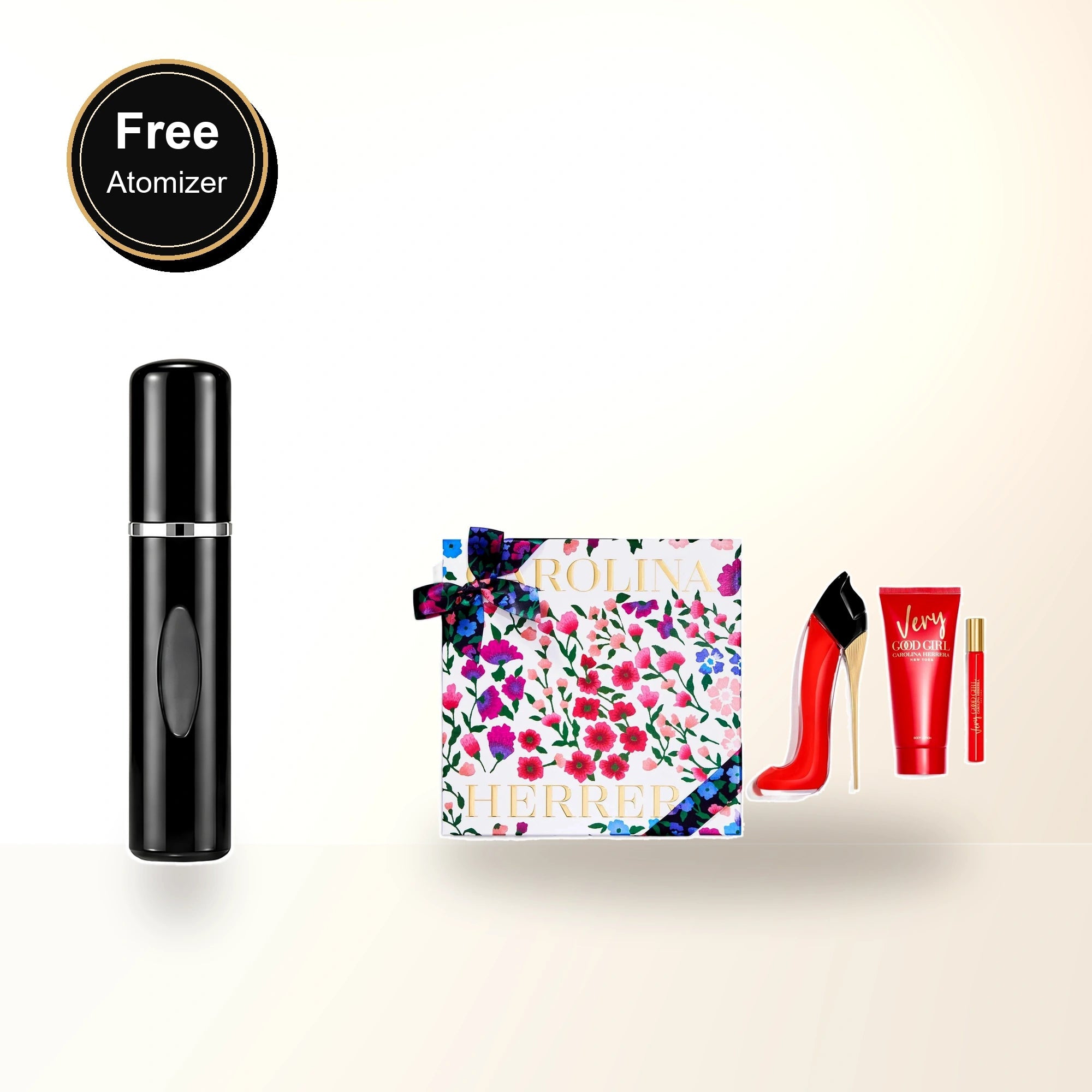 Carolina Herrera Very Good Girl 3 Pcs Set: 2.7 Eau De Parfum Spray + 0.34 Eau De Parfum Spray + 3.4 Body Lotion. with free atomizer bonus image