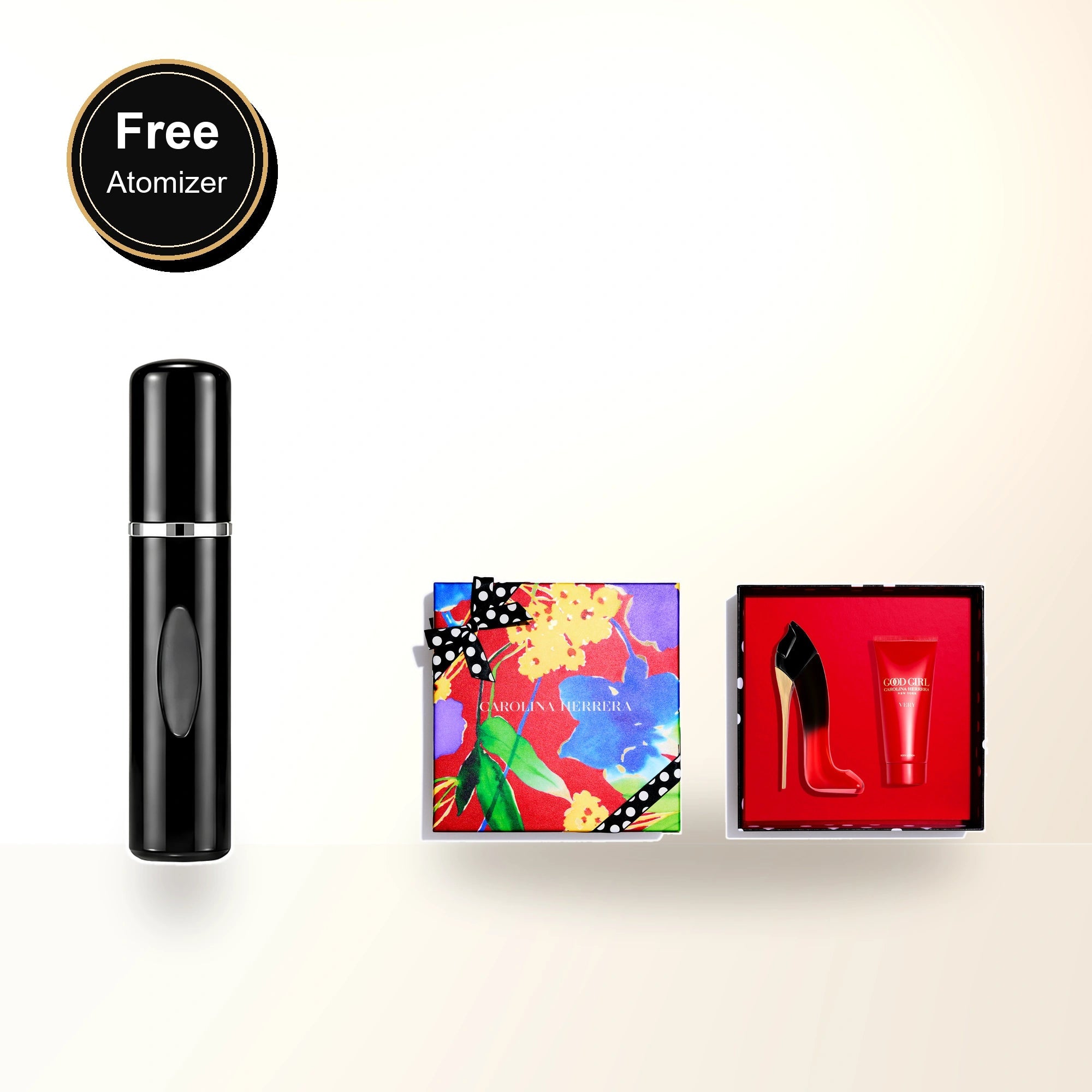 Carolina Herrera Very Good Girl Elixir 2 Pcs Set: 2.7 Eau De Parfum Elixir Spray + 3.4 Body Lotion. with free atomizer bonus image