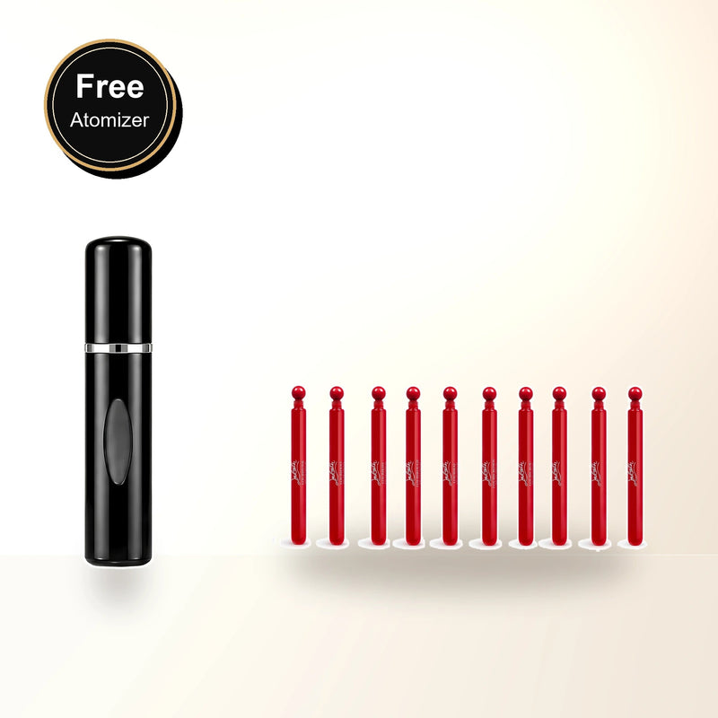 Christian Louboutin 10 * 4 Ml Eau De Parfum Mini Set: Loubifunk + Loubidoo + Loubikiss + Loubirouge + Loubiraj + Loubicrown + Loubicroc + Loubicharme Intense + Loubiprince Intense + Loubiluna Intense with free atomizer bonus image