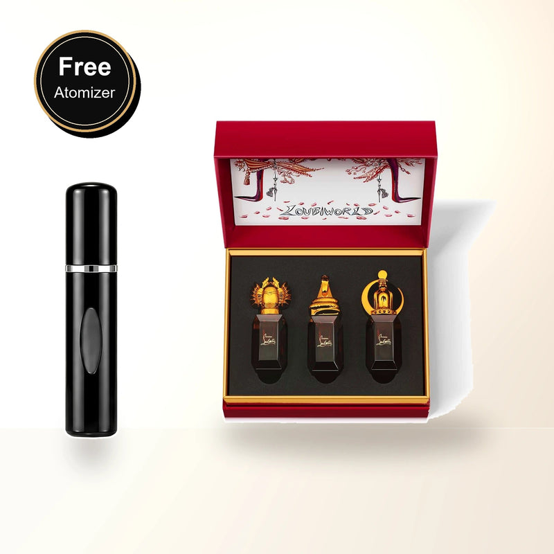 Christian Louboutin 3 * 9 Ml Eau De Parfum Intense Mini Set: Loubcharme + Loubiprince + Loubiluna with free atomizer bonus image