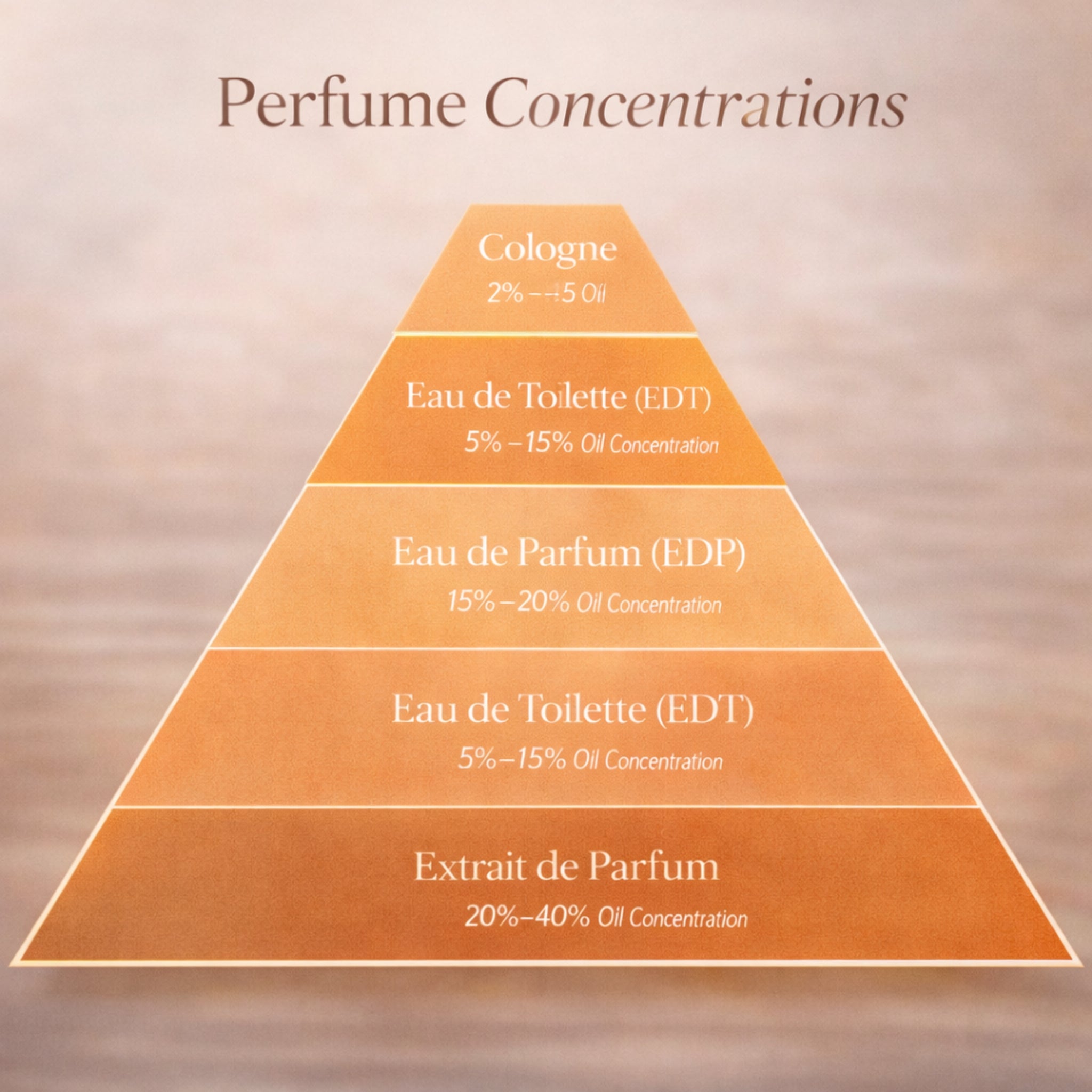 Perfume concentration chart showing EDT level for Calvin Klein CK Be fragrance