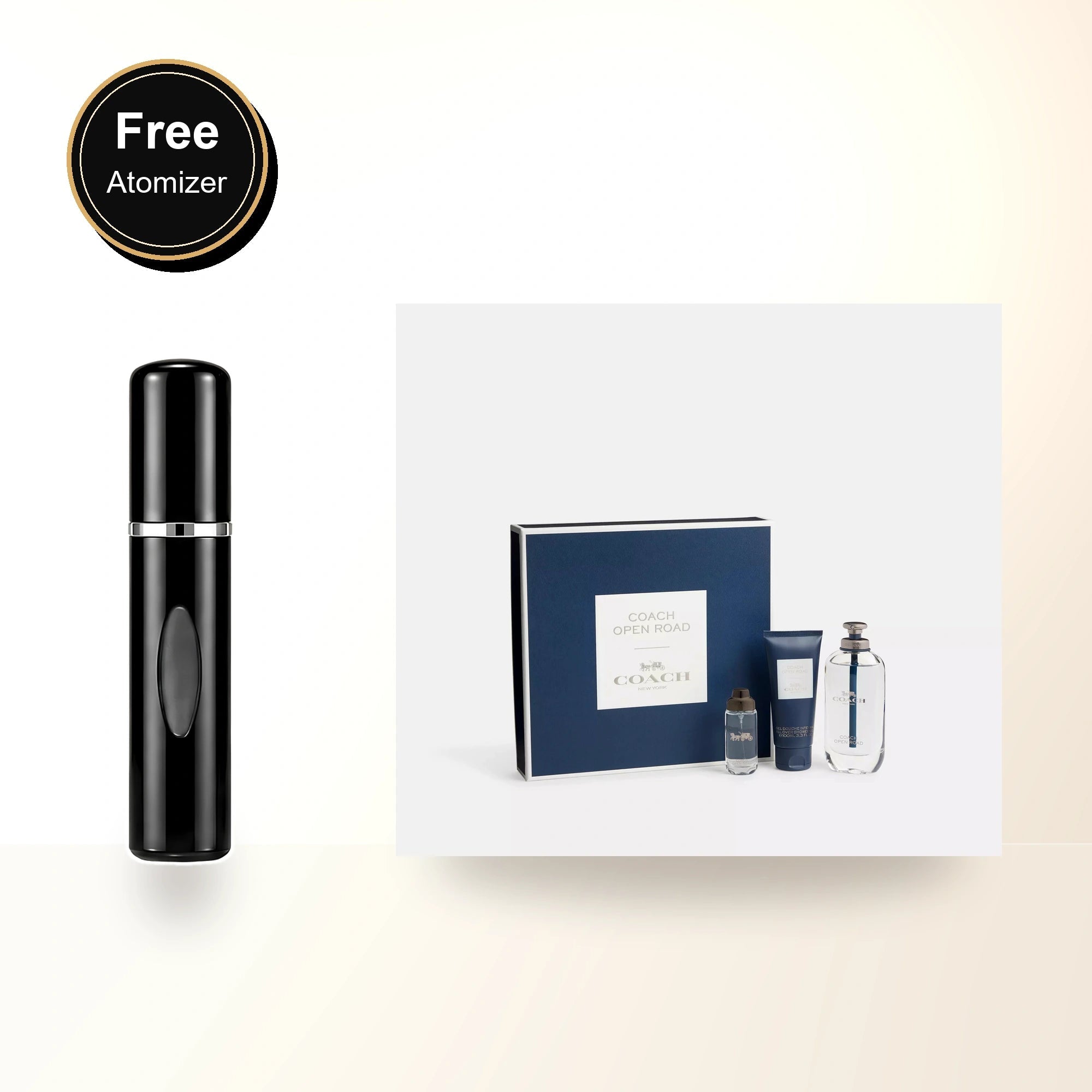 Coach Open Road 3 Pcs Set For Men: 3.3 Eau De Toilette Spray + 0.5 Eau De Toilette Spray + 3.3 Shower Gel. with free atomizer bonus image