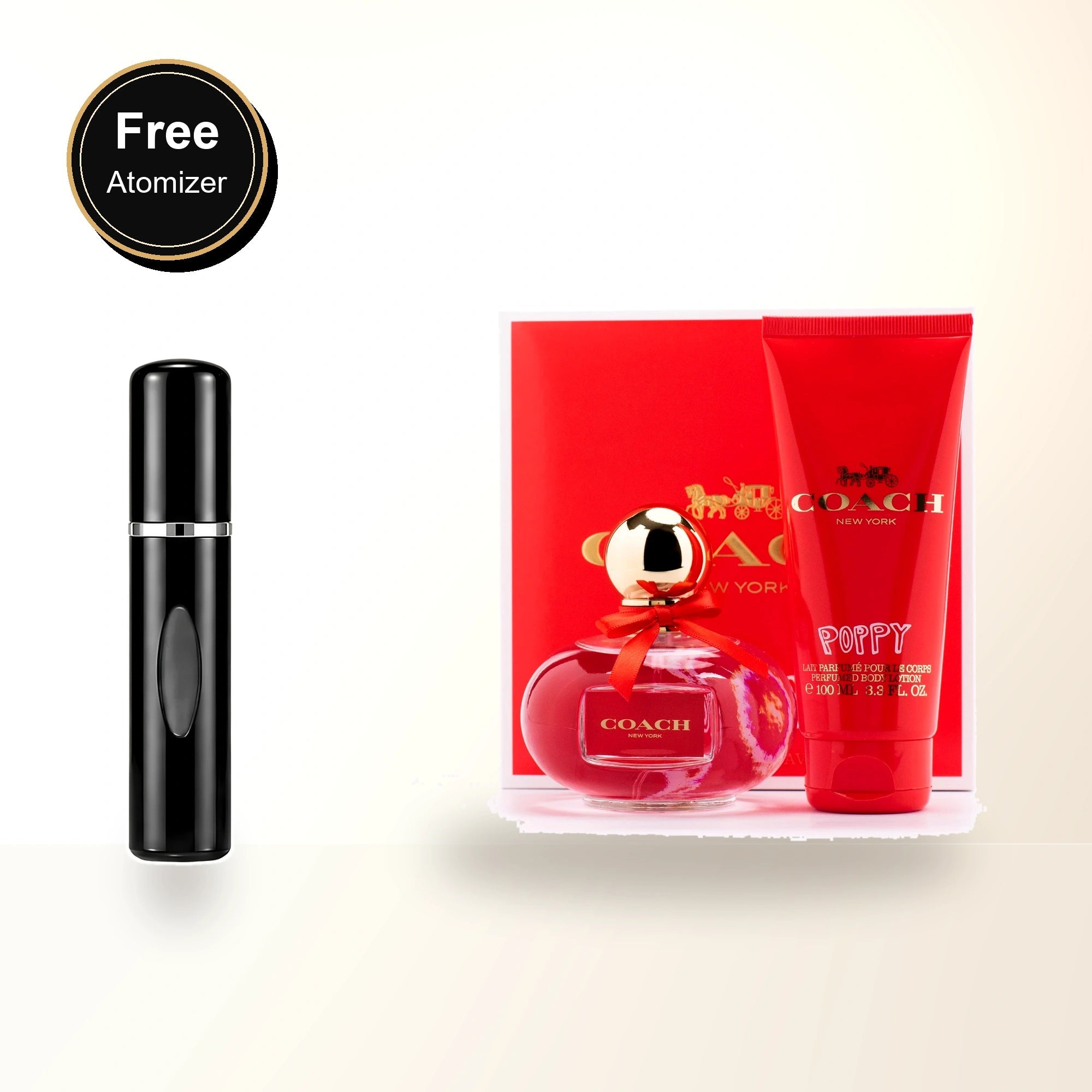 Coach Poppy 2 Pcs Set For Women: 1 Oz Eau De Parfum Spray + 3.3 Body Lotion with free atomizer bonus image