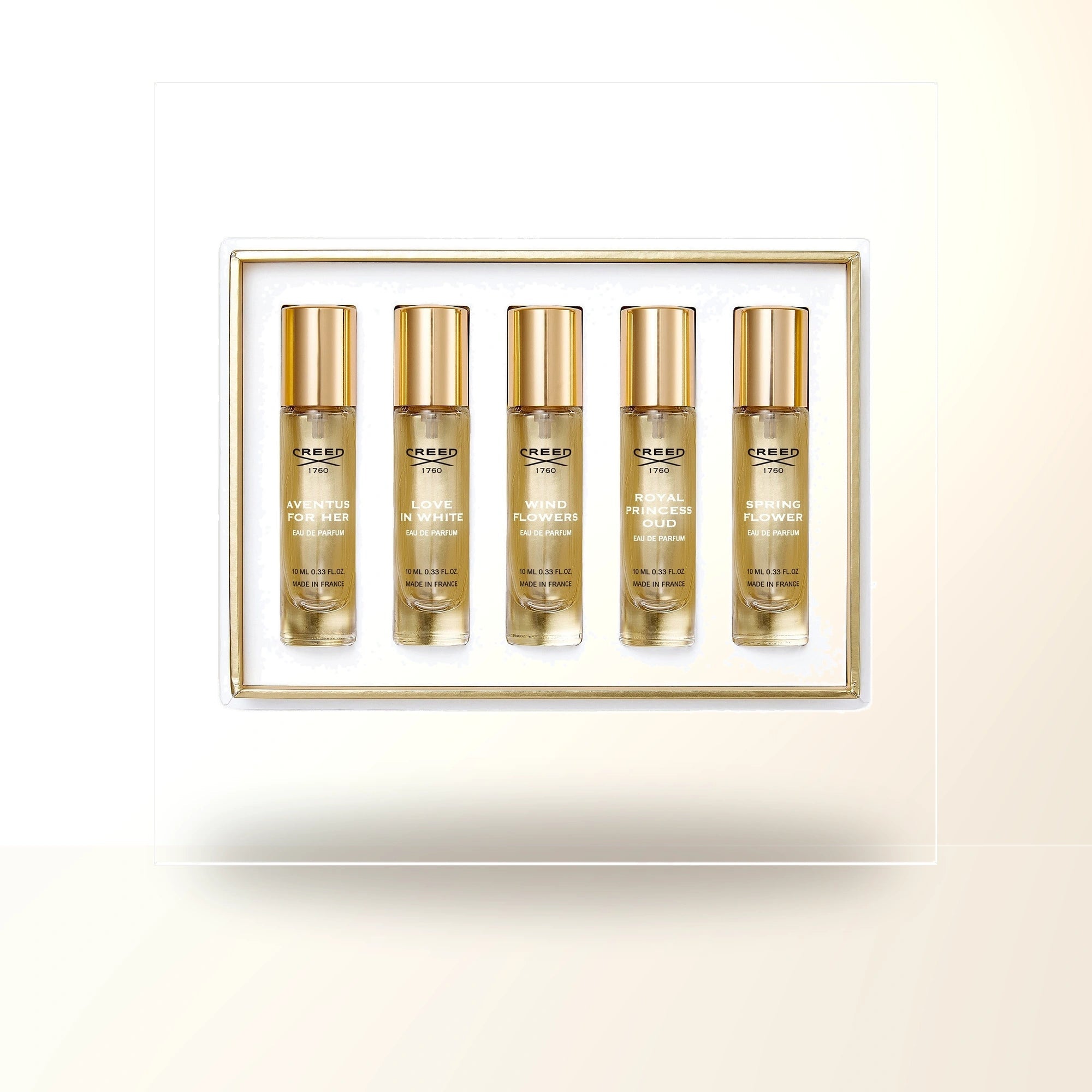 Creed 5 * 0.33 Eau De Parfum Spray Set For Women: Aventus For Her + Love In White + Wind Flowers + Royal Princess Oud + Spring Flower main product image