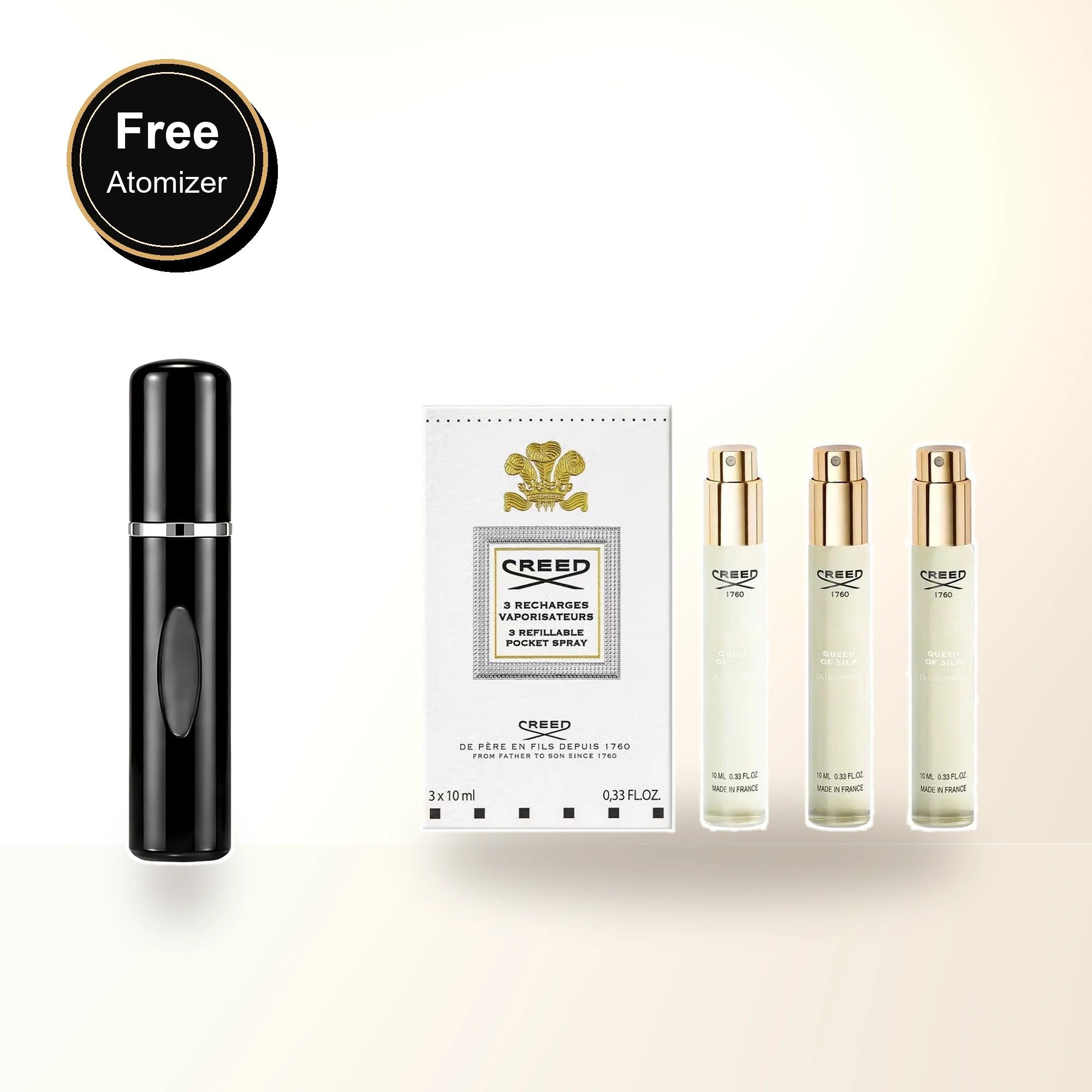 Creed Queen Of Silk 3 * 0.33 Eau De Parfum Spray For Women Refillable with free atomizer bonus image