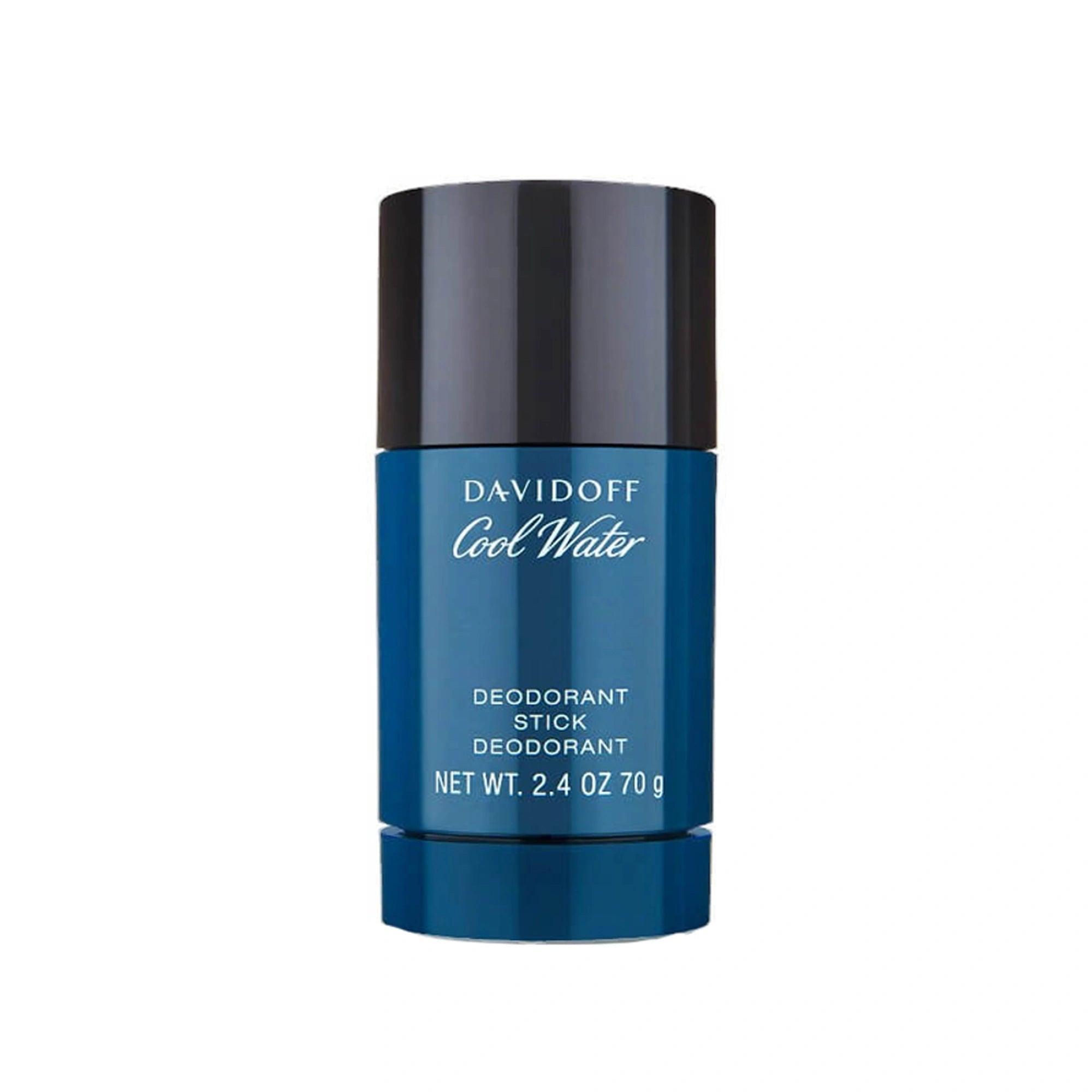 Davidoff Cool Water deodorant stick in blue container labeled 70g with black cap