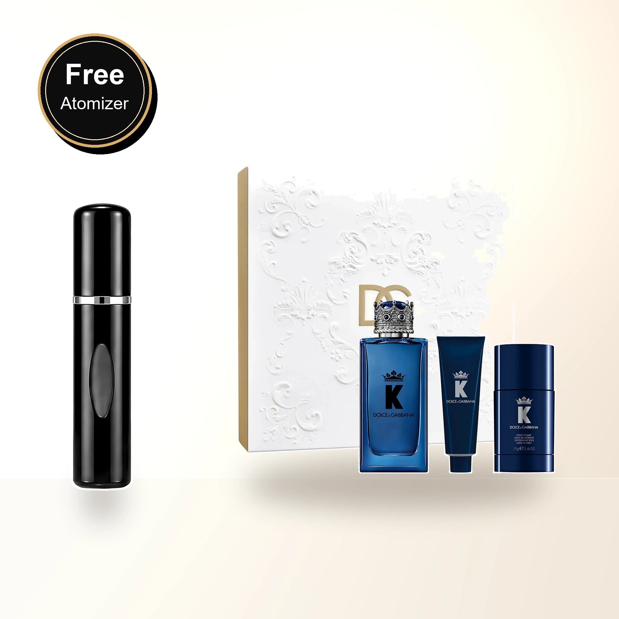 Dolce & Gabbana "k" 3 Pcs Set For Men: 3.3 Eau De Parfum Spray + 1.69 Shower Gel + 2.6 Deodorant Stick with free atomizer bonus image