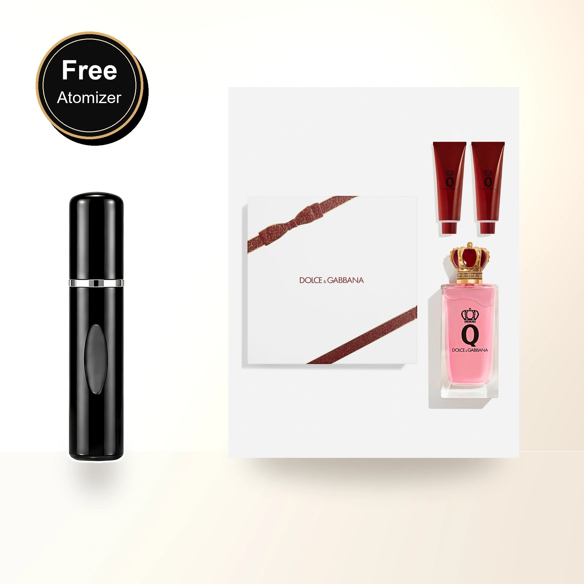 Dolce & Gabbana "q" 3 Pcs Set For Women: 3.3 Eau De Parfum Spray + 1.69 Shower Gel + 1.69 Body Lotion with free atomizer bonus image