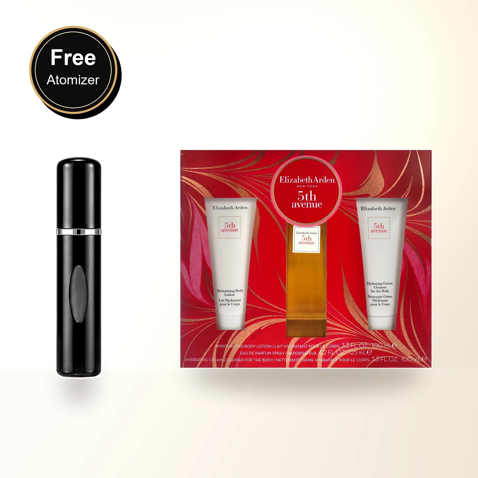 Fifth Avenue 3 Pcs Set For Women: 4.2 Eau De Parfum Spray + 3.3 Body Lotion + 3.3 Cleanser with free atomizer bonus image