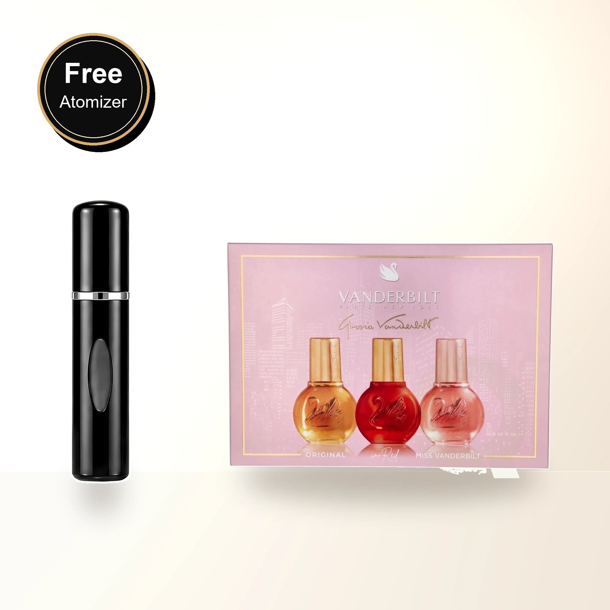 Gloria Vanderbilt 3 * 1 Oz Eau De Toilette Spray Set For Women: Original + Vanderbilt In Red + Miss Vanderbilt with free atomizer bonus image