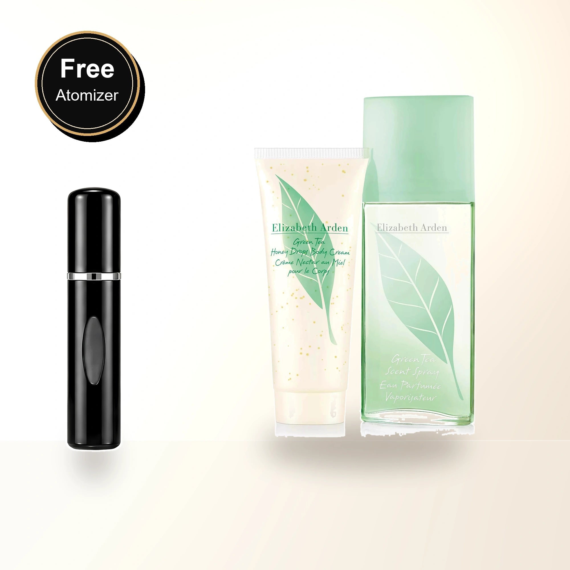 Green Tea 2 Pcs Set For Women: 3.3 Eau Parfumee Spray + 3.3 Body Cream with free atomizer bonus image
