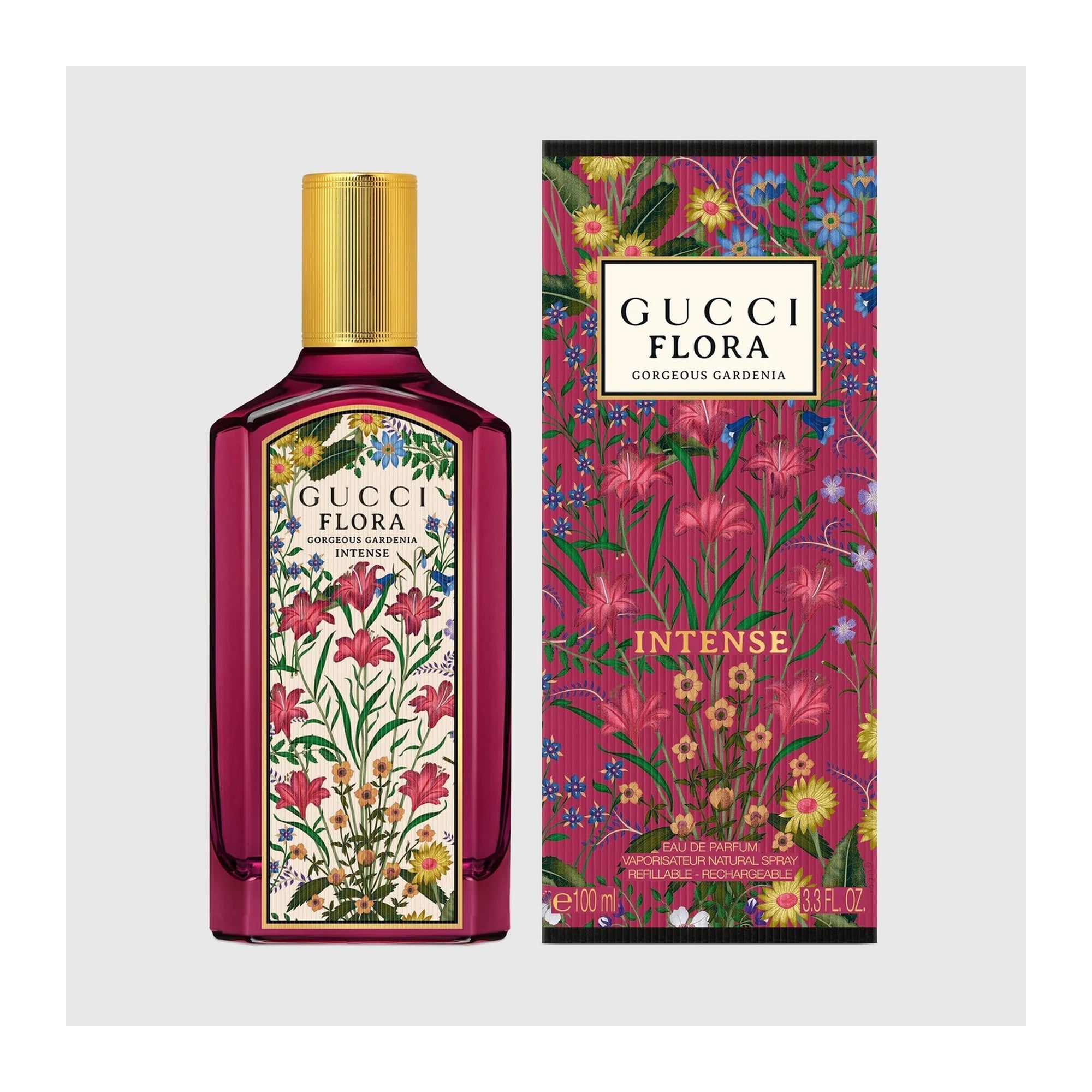 Gucci Flora Gorgeous Gardenia Intense 3.3 Eau de Parfum Intense Spray Refillable for Women