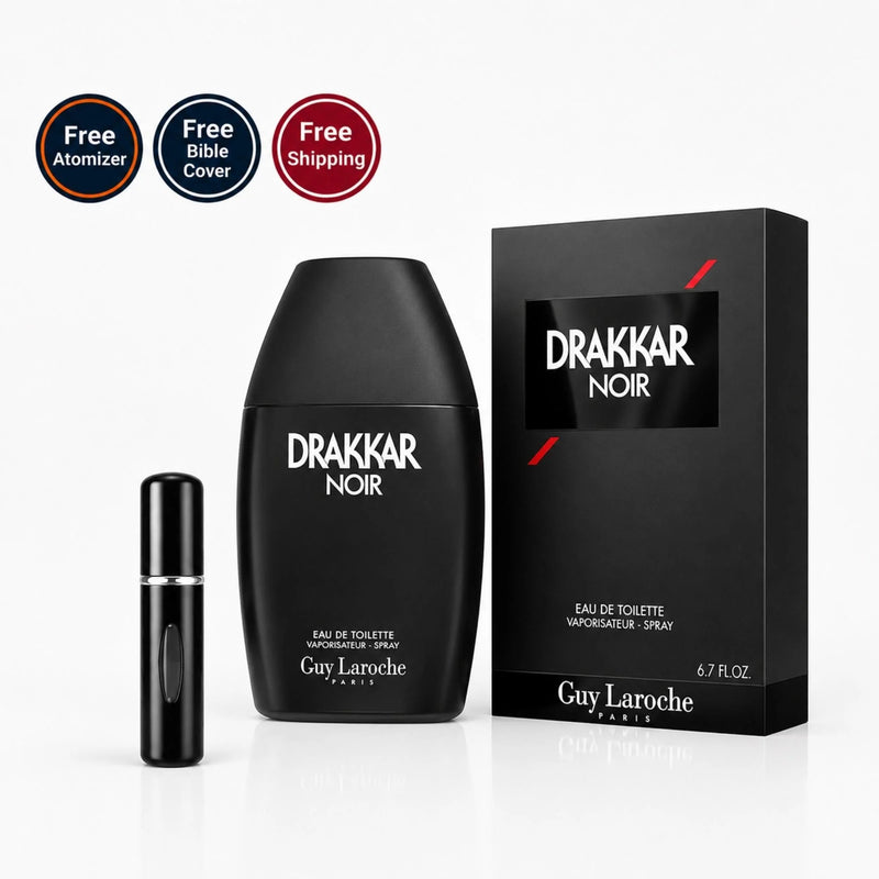 Guy Laroche Drakkar Noir EDT Spray For Men 6.7 oz (200 ml) with Free Refillable Perfume Atomizer