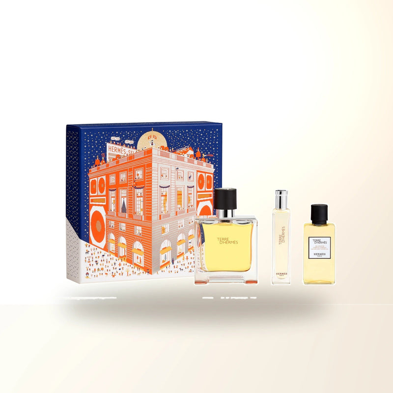 Hermes Terre D'hermes Pure Perfume 3 Pcs Set For Men: 2.5 Parfum Spray + 0.5 Oz Parfum Spray + 1.35 Hair And Body Shower Gel main product image