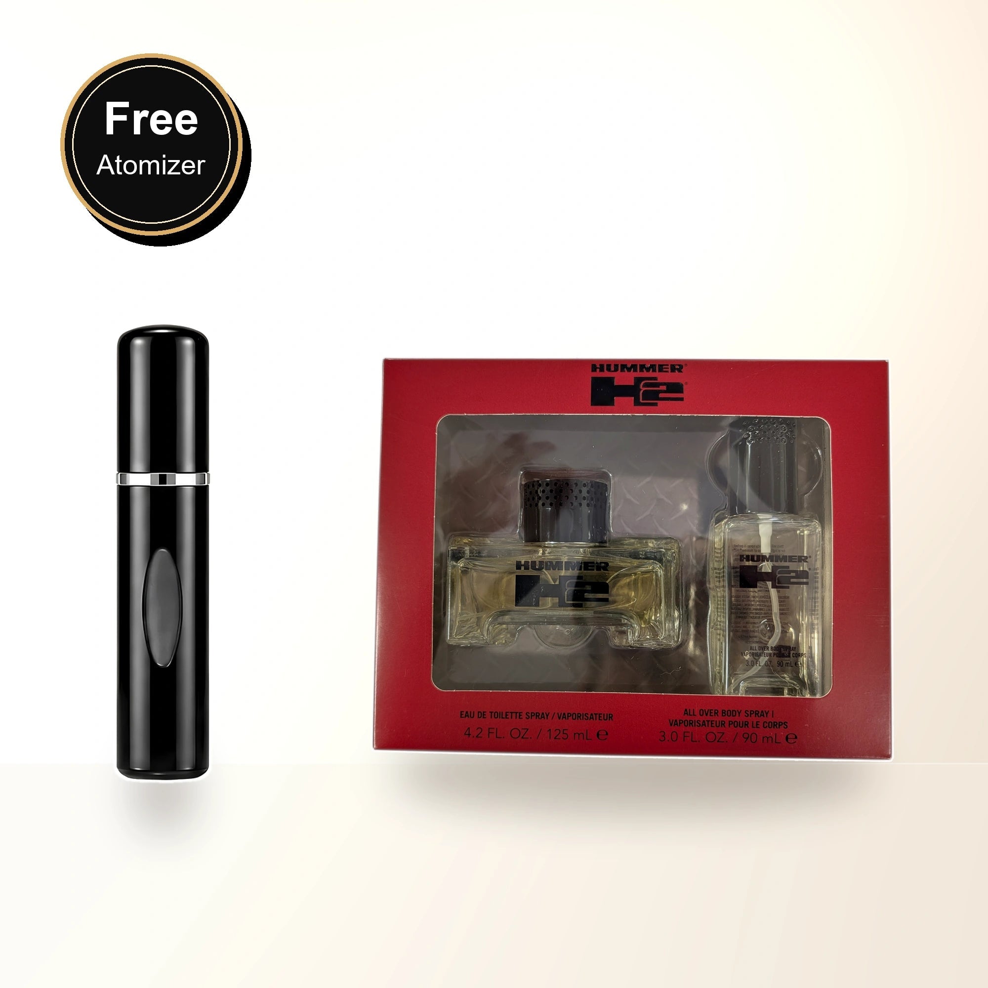 Hummer H2 2 Pcs Set For Men: 4.2 Eau De Toilette Spray + 3 Oz Body Spray with free atomizer bonus image