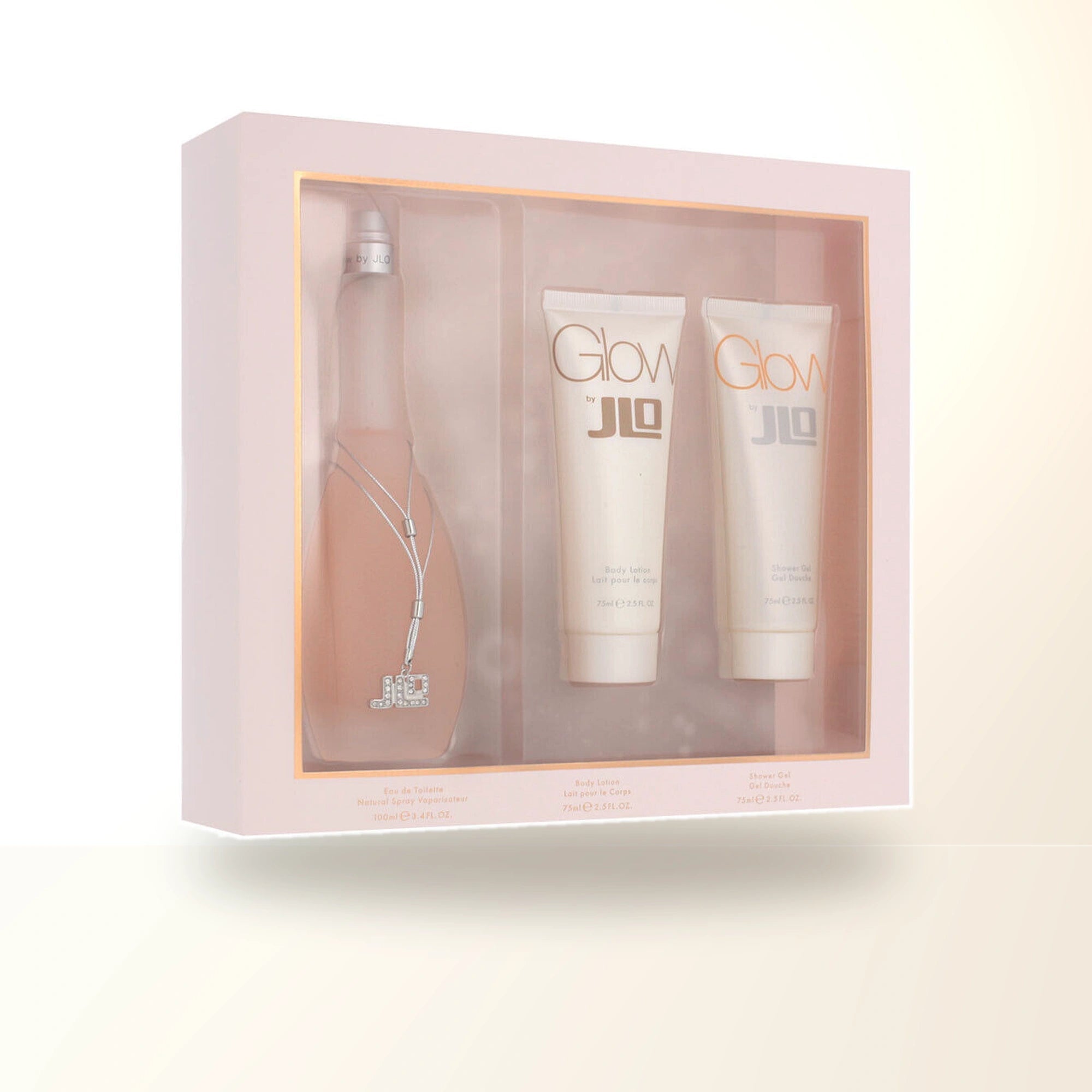 J Lo Glow 3 Pcs Set For Women: 3.4 Eau De Toilette Spray + 2.5 Body Lotion + 2.5 Shower Gel main product image