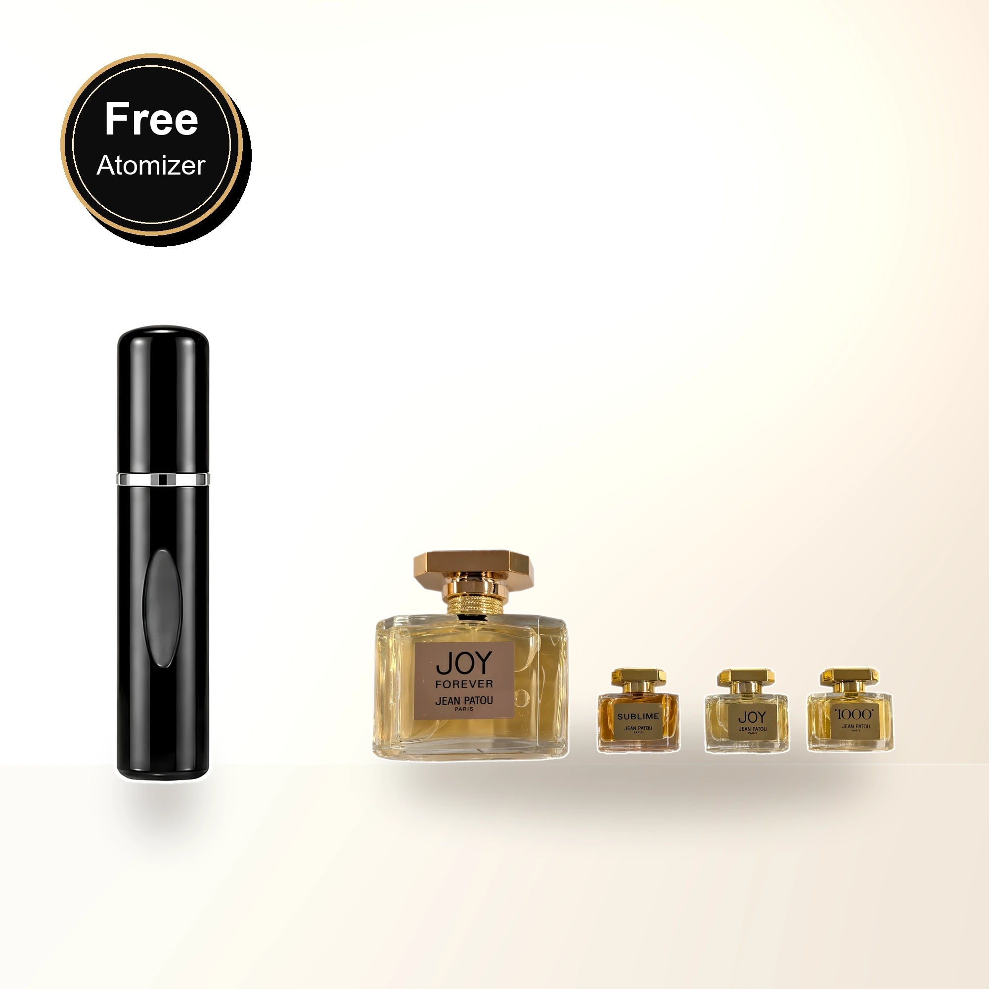 Jean Patou 4 Pcs Set: Joy Forever 2.5 Eau De Parfum Spray + 1000 5 Ml Eau De Parfum Mini + Joy 5 Ml Eau De Parfum Mini + Sublime 5 Ml Eau De Parfum Mini with free atomizer bonus image