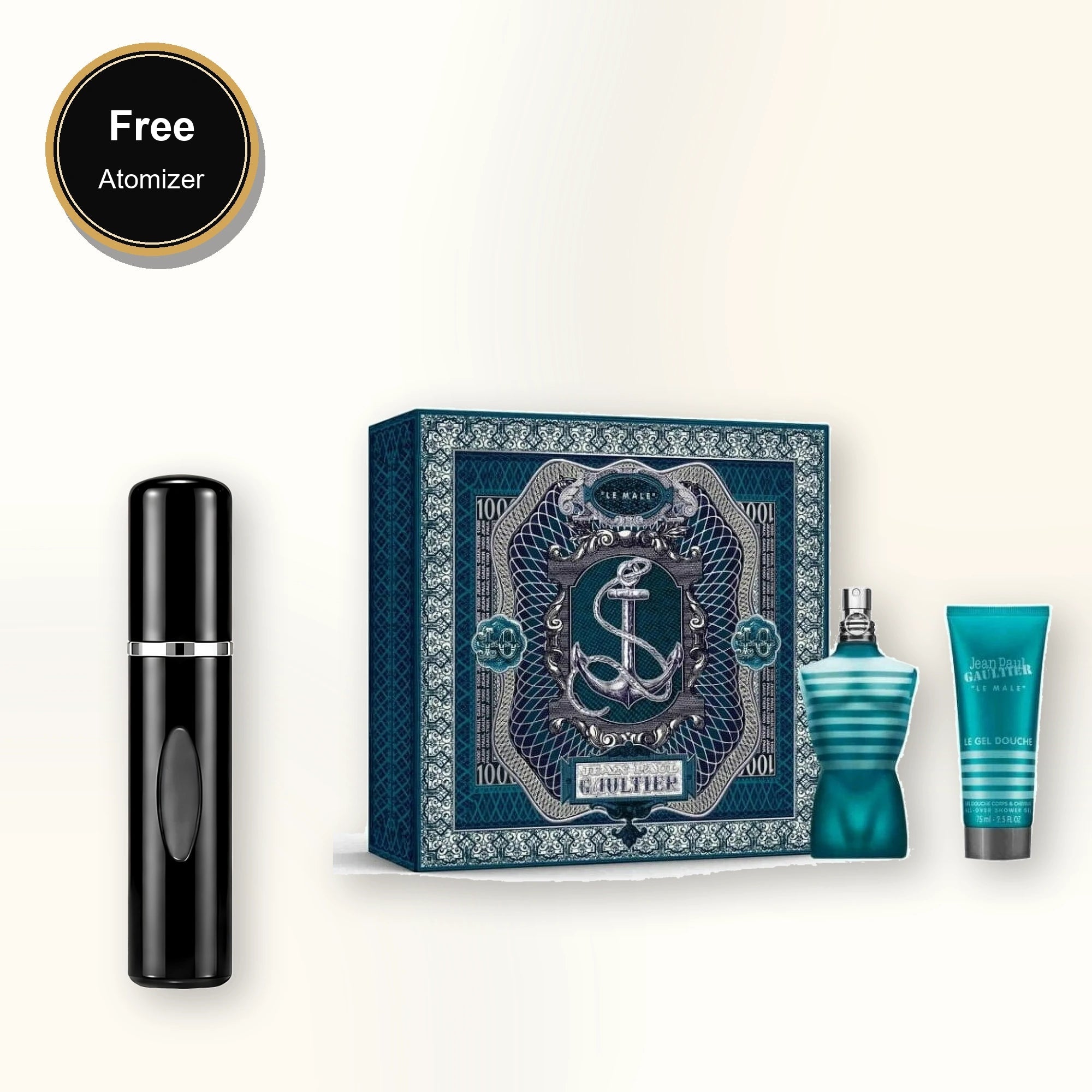 Jean Paul Gaultier Le Male 2 Pcs Set: 2.5 Eau De Toilette Spray + 2.5 Shower Gel with free atomizer bonus image