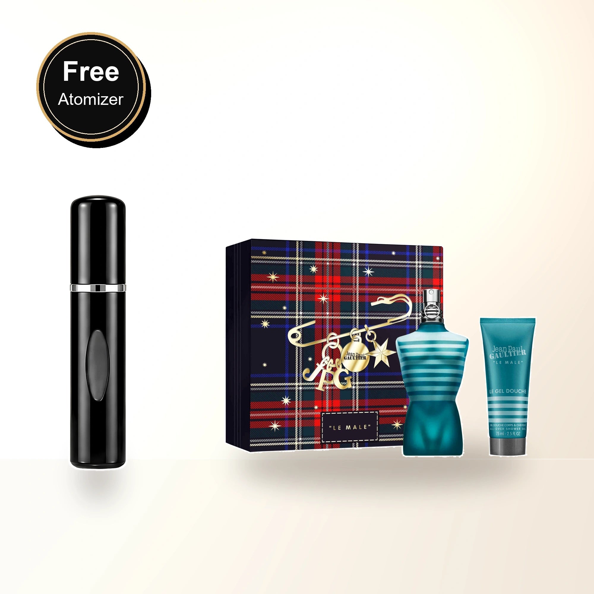Jean Paul Gaultier Le Male 2 Pcs Set: 4.2 Eau De Toilette Spray + 2.5 Shower Gel with free atomizer bonus image