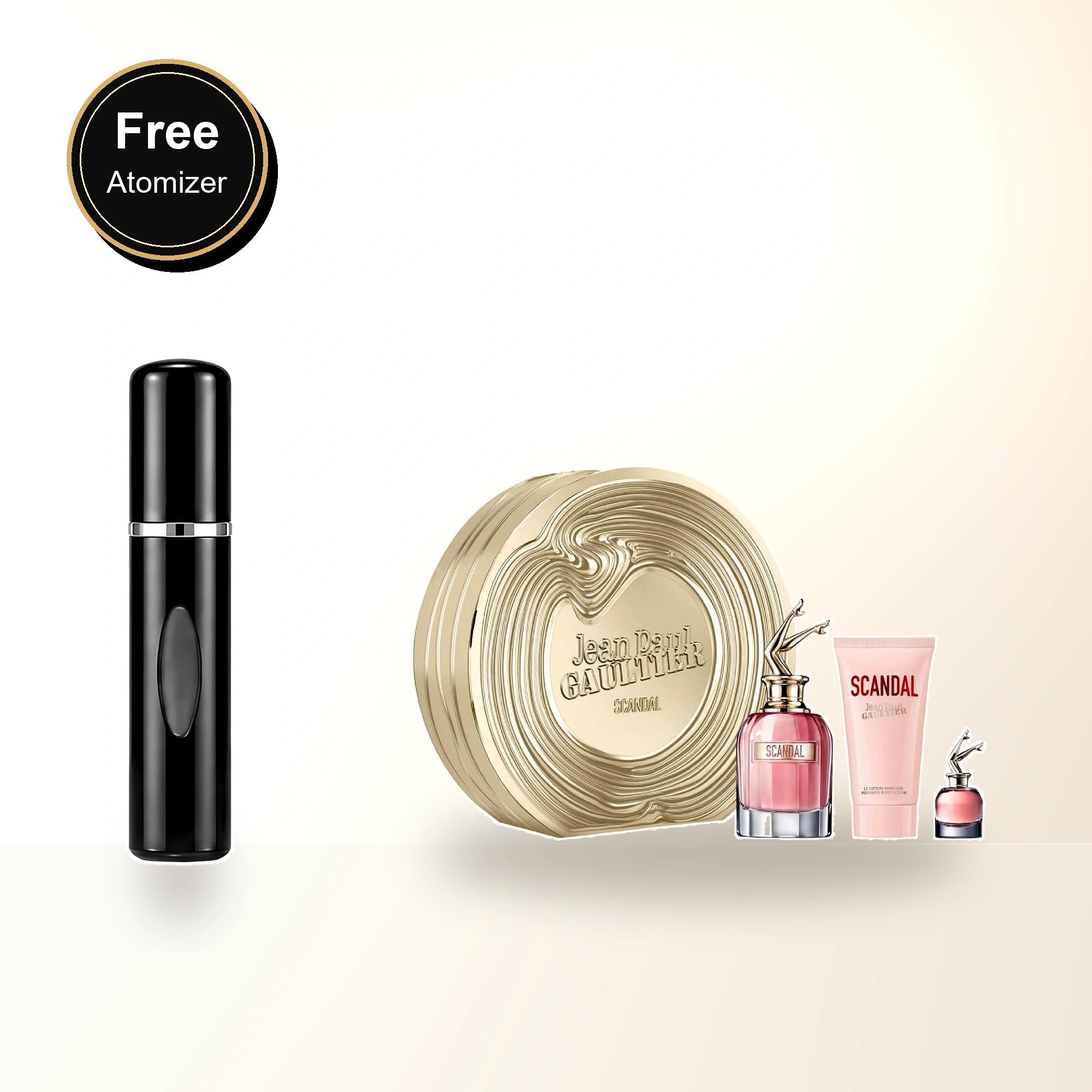Jean Paul Gaultier Scandal 3 Pcs Set For Women: 2.7 Eau De Parfum Spray + 2.5 Body Lotion + 0.34 Eau De Parfum Spray with free atomizer bonus image