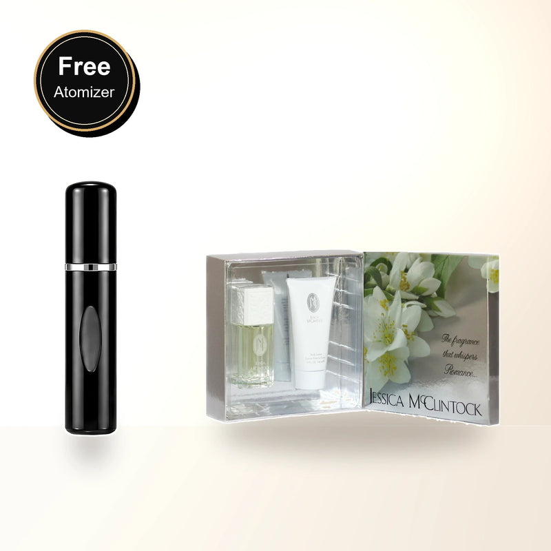 Jessica Mcclintock 2 Pcs Set: 3.4 Eau De Parfum Spray+ 5 Oz Body Lotion (hard Box) with free atomizer bonus image