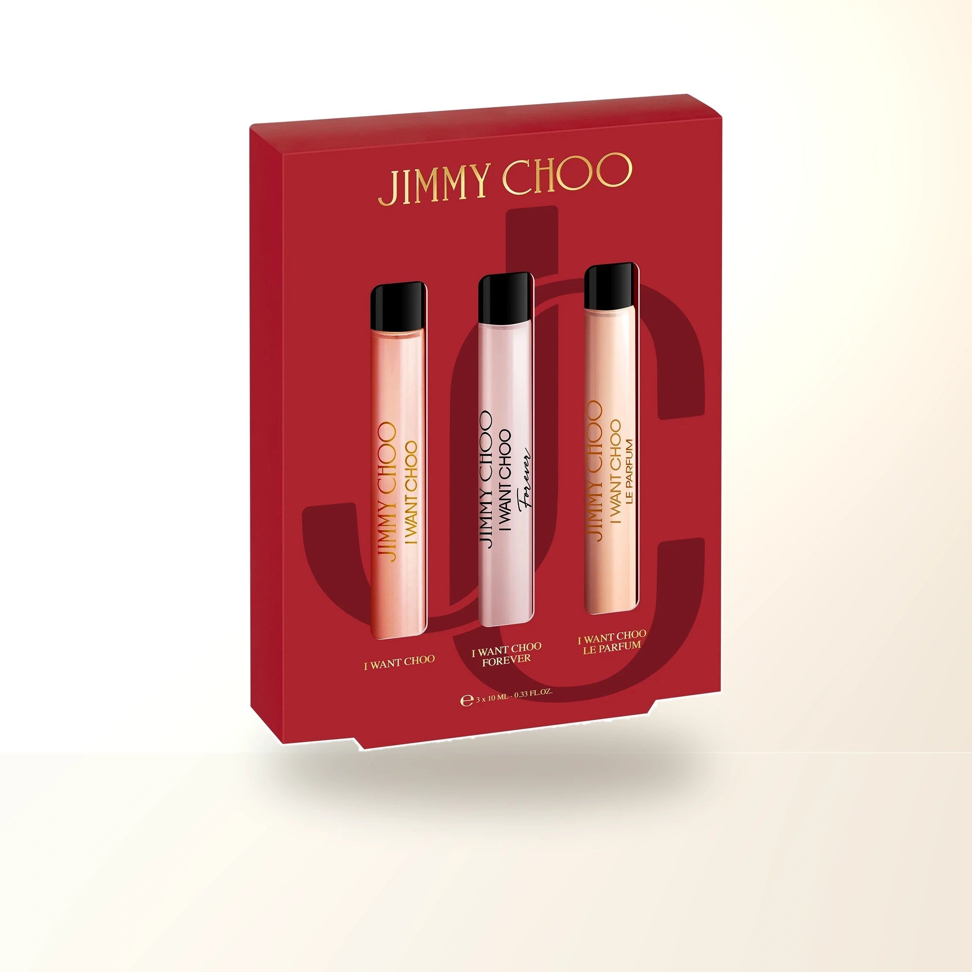Jimmy Choo 3 Pcs Mini Set For Women: I Want Choo 0.33 Oz Eau De Parfum Spray + I Want Choo Forever 0.33 Oz Eau De Parfum Spray + I Want Choo Le Parfum 0.33 Oz Parfum Spray main product image
