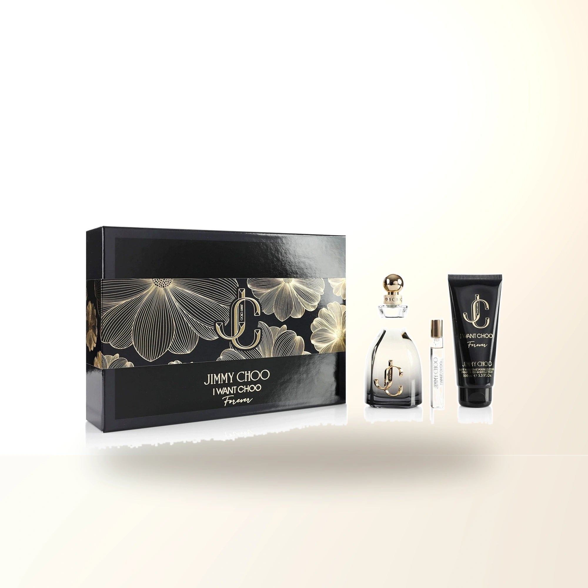 Jimmy Choo I Want Choo Forever 3 Pcs Set For Women: 3.3 Eau De Parfum Spray + 0.25 Eau De Parfum Spray + 3.3 Body Lotion. main product image
