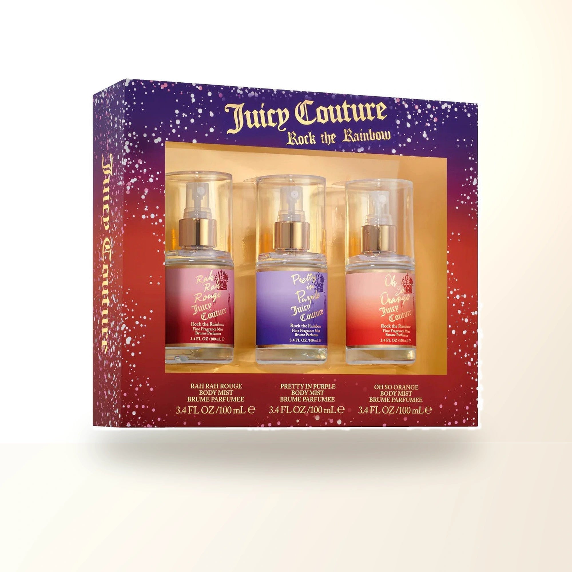 Juicy Couture 3 * 3.4 Body Mist Spray Set For Women: Rah Rah Rouge + Pretty In Purple + Oh So Orange main product image