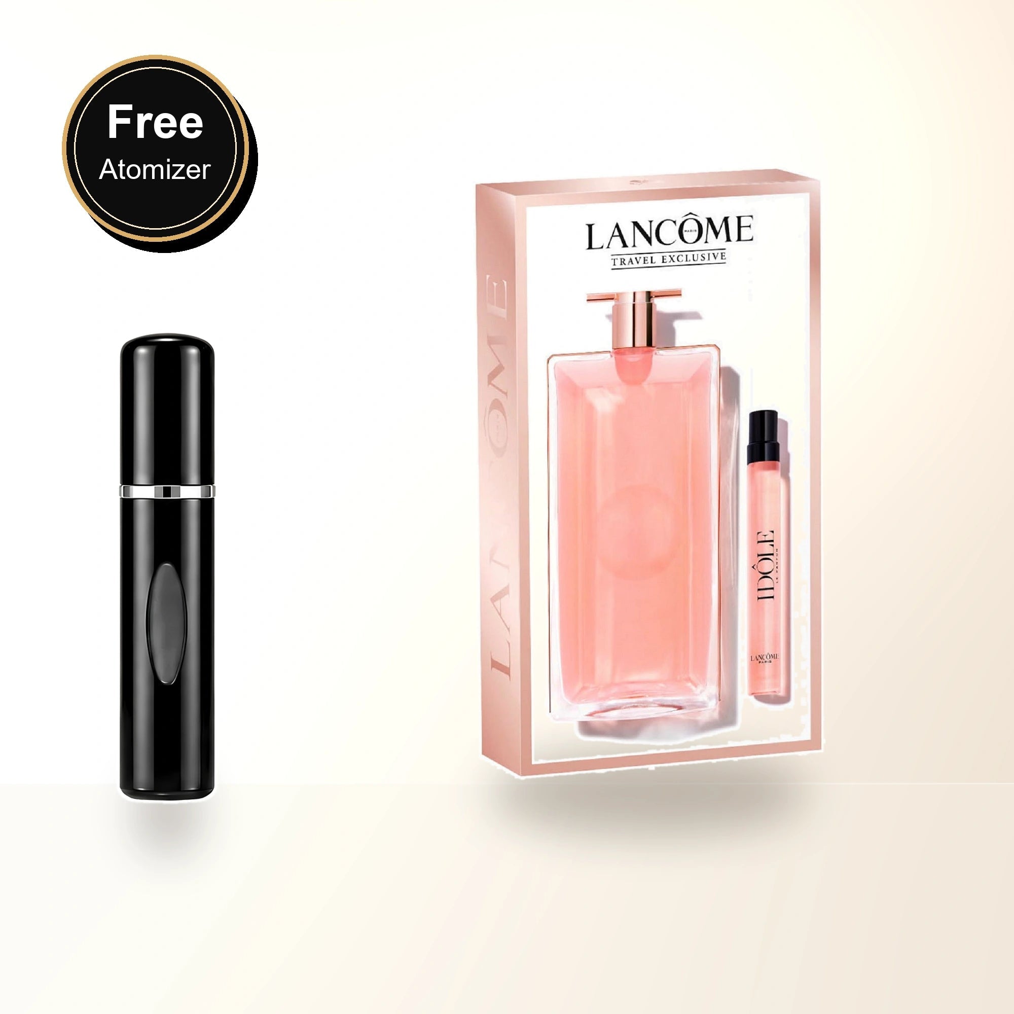 Lancome Idole 2 Pcs Set For Women: 3.4 L'eau De Parfum Spray + 0.34 L'eau De Parfum Spray with free atomizer bonus image