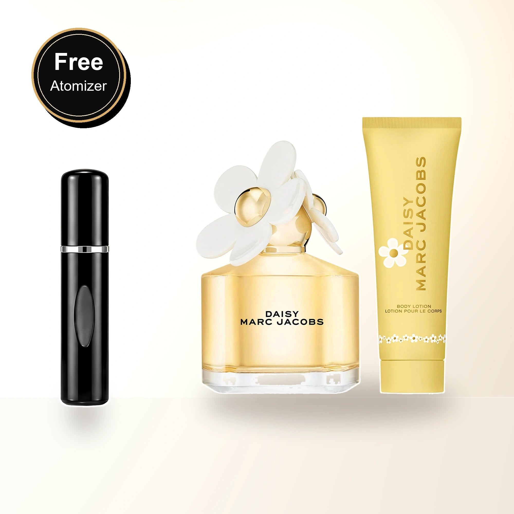Marc Jacobs Daisy 2 Pcs Set For Women: 3.3 Eau De Toilette Spray + 2.5 Body Lotion. with free atomizer bonus image