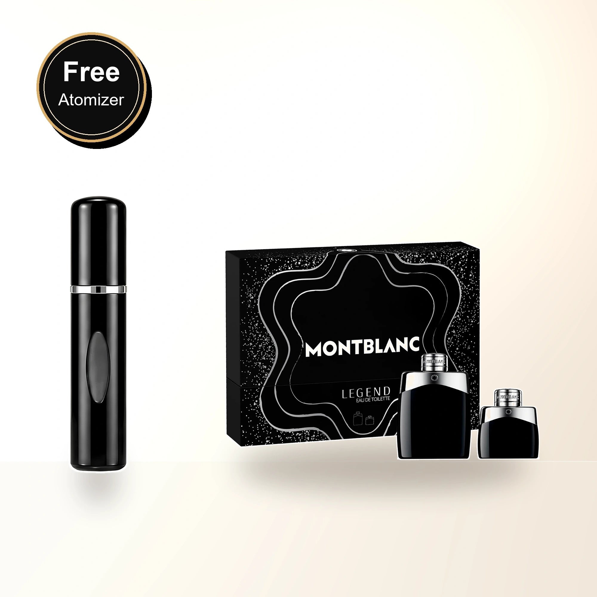 Mont Blanc Legend 2 Pcs Eau De Toilette Spray For Men: 3.3 Eau De Toilette Spray + 1 Oz Eau De Toilette Spray with free atomizer bonus image