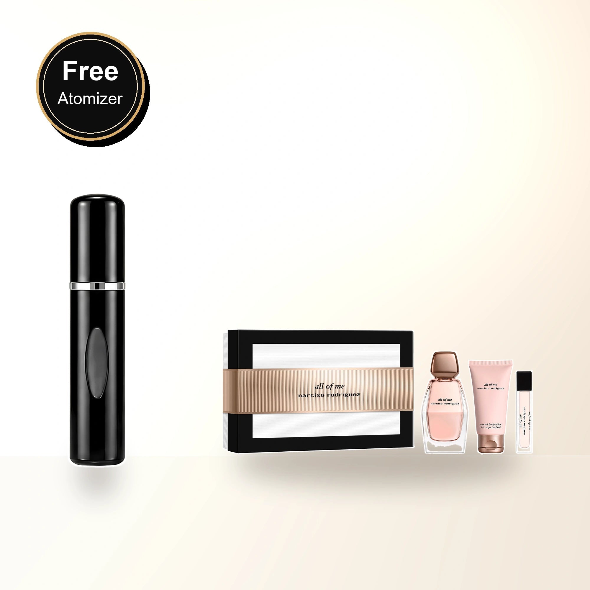 Narciso Rodriguez All Of Me 3 Pcs Set For Women: 3 Oz Eau De Parfum Spray + 0.33 Eau De Parfum Spray + 1.6 Body Lotion with free atomizer bonus image
