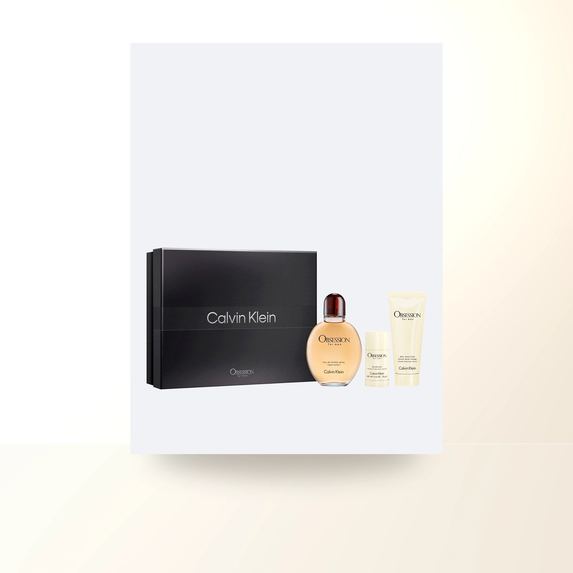 Obsession 3 Pcs Set For Men: 4.2 Eau De Toilette Spray + 3.3 After Shave Balm + 2.6 Deodorant Stick. main product image
